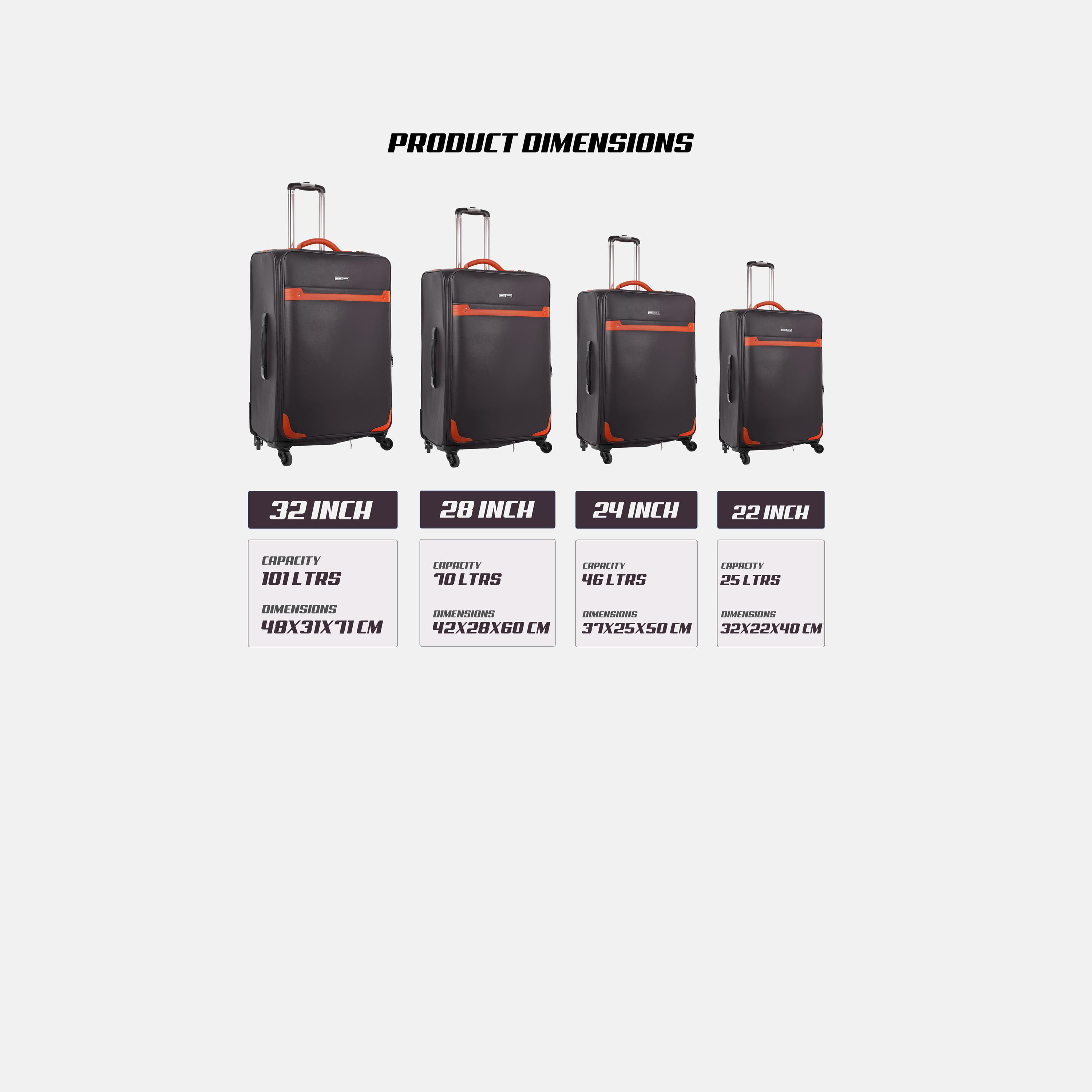 باراجون- طقم 4 شنط بولي يوريثين بأربع عجلات دوارة وجوانب طرية مع قفل مركب-travel-luggagesandbags-luggage-image-5