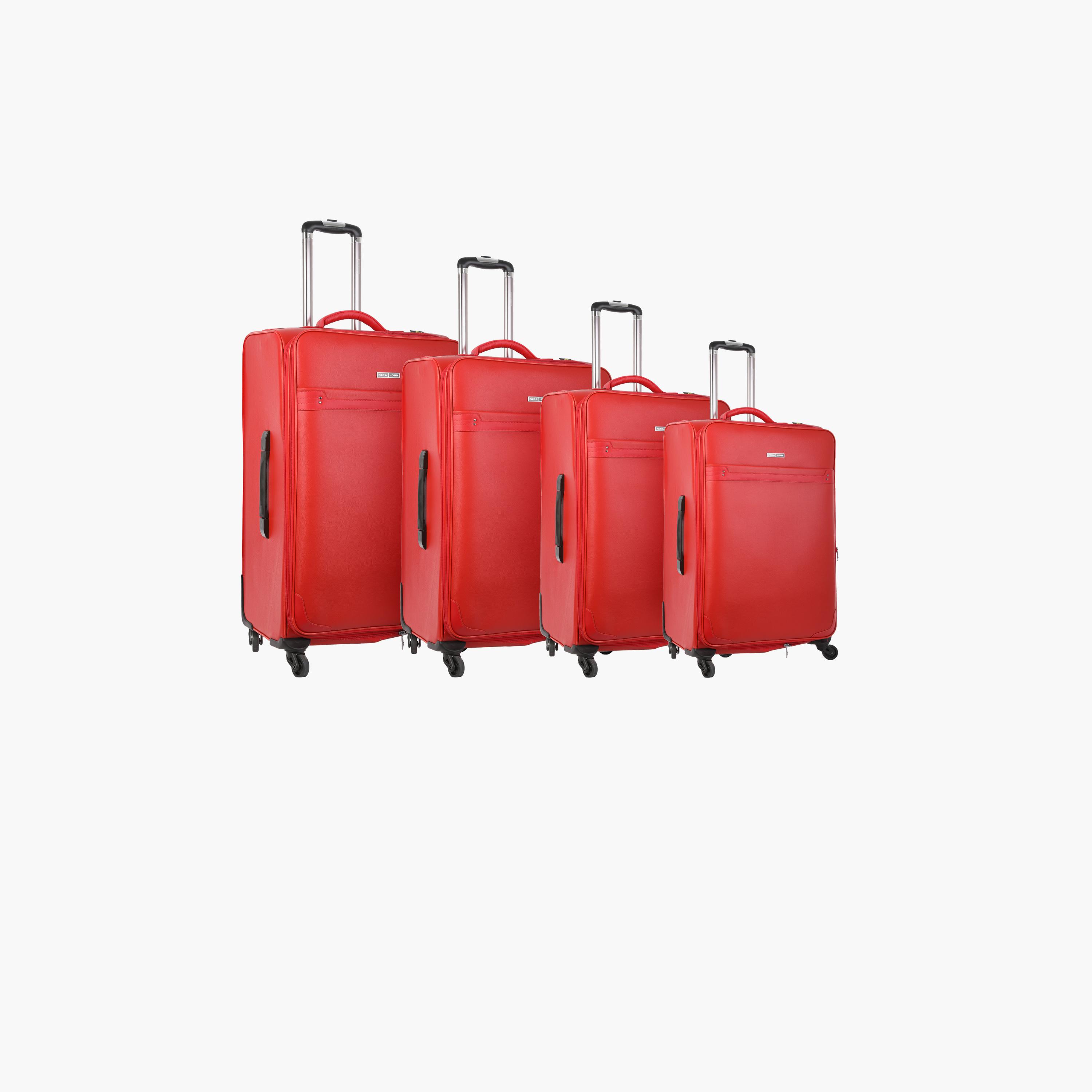 Para John Set of 4 PU Soft Sided 4-Wheeler Spinner Trolley Bag with Combination Lock-travel-luggagesandbags-luggage-image-1