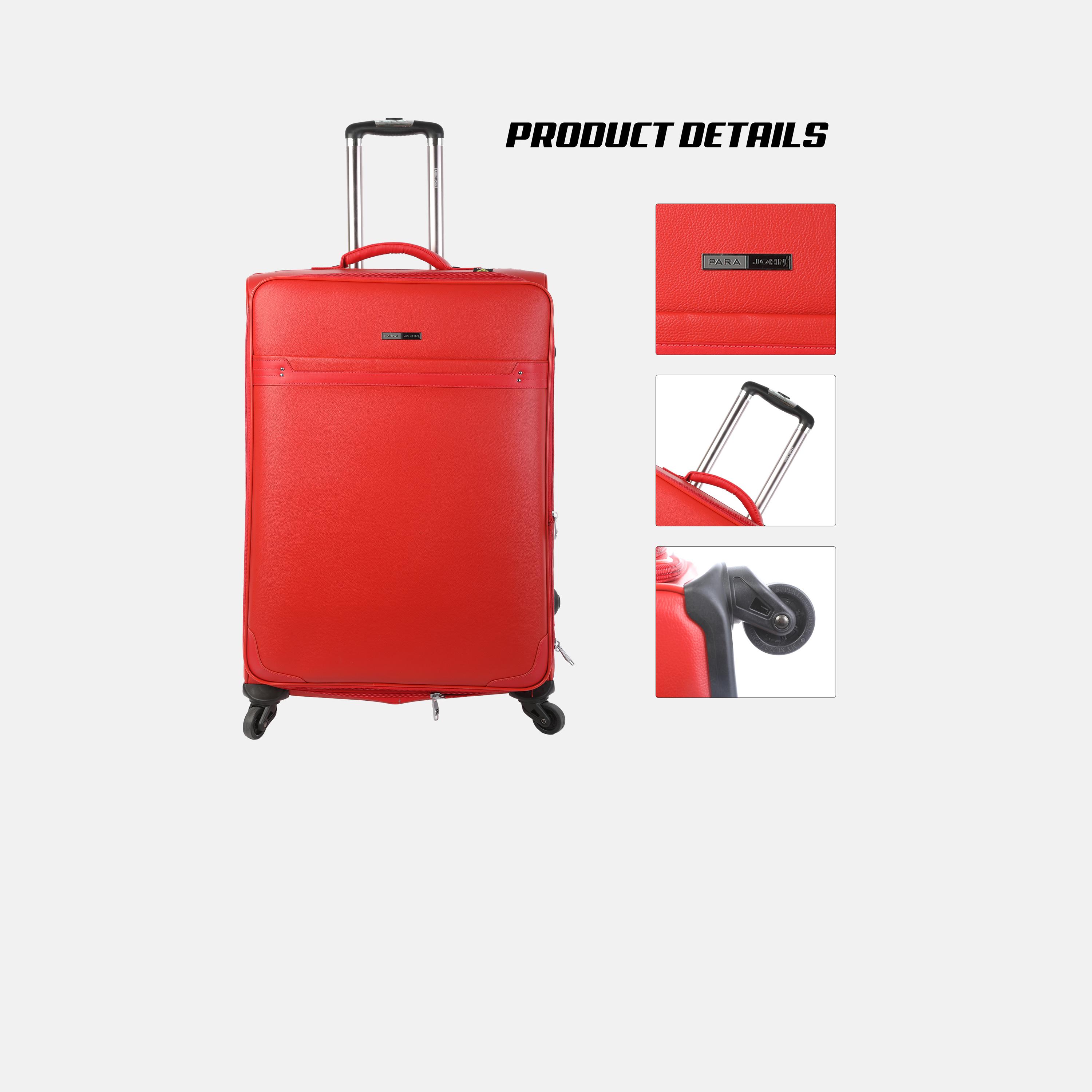 Para John Set of 4 PU Soft Sided 4-Wheeler Spinner Trolley Bag with Combination Lock-travel-luggagesandbags-luggage-image-2