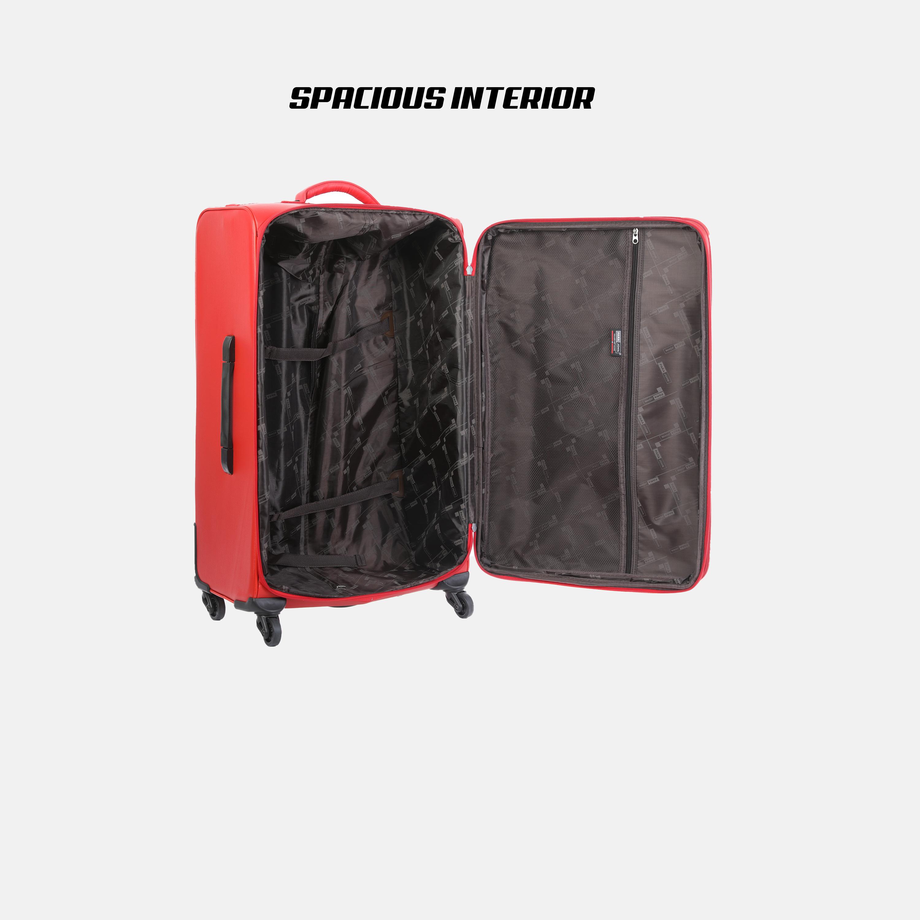 Para John Set of 4 PU Soft Sided 4-Wheeler Spinner Trolley Bag with Combination Lock-travel-luggagesandbags-luggage-image-3