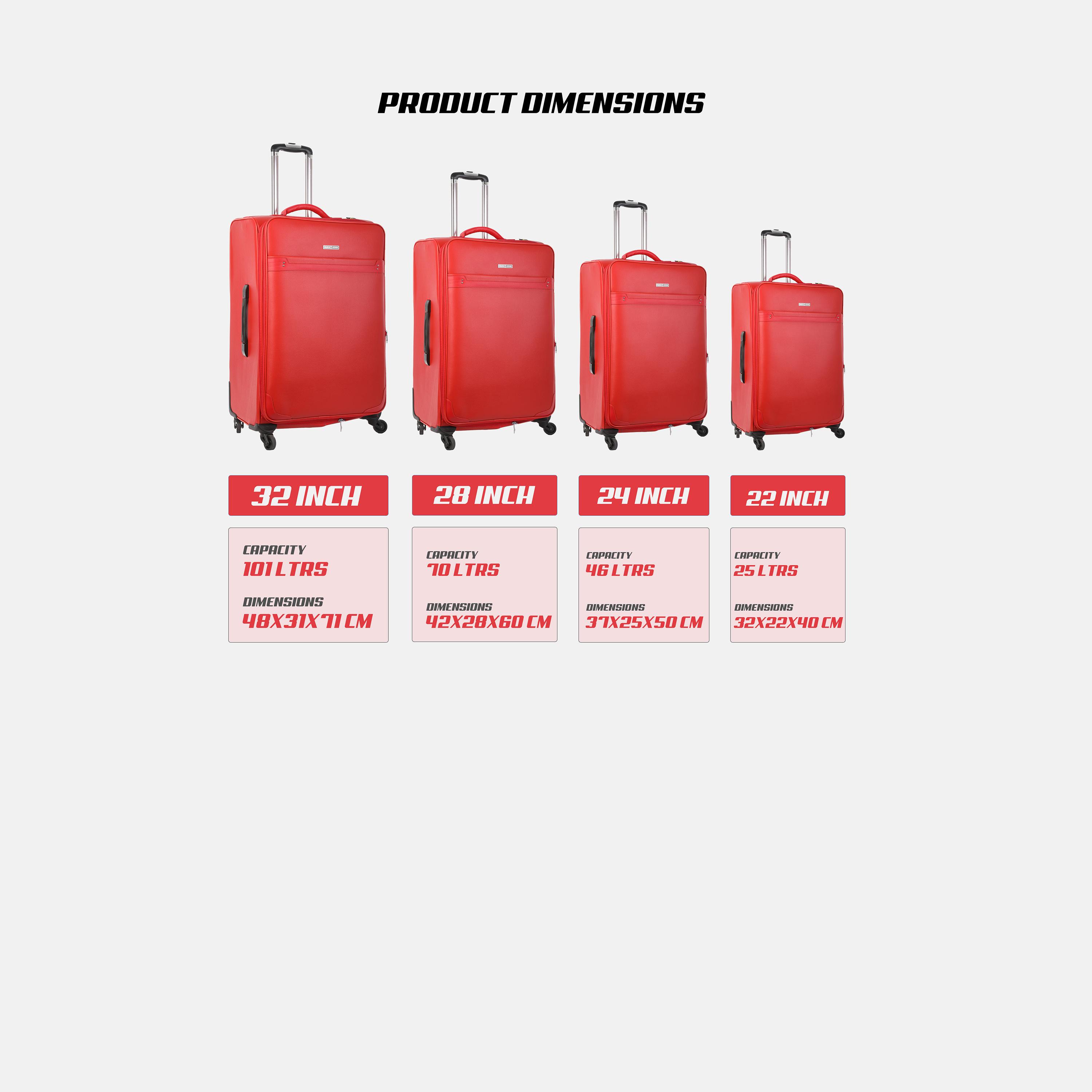Para John Set of 4 PU Soft Sided 4-Wheeler Spinner Trolley Bag with Combination Lock-travel-luggagesandbags-luggage-image-5