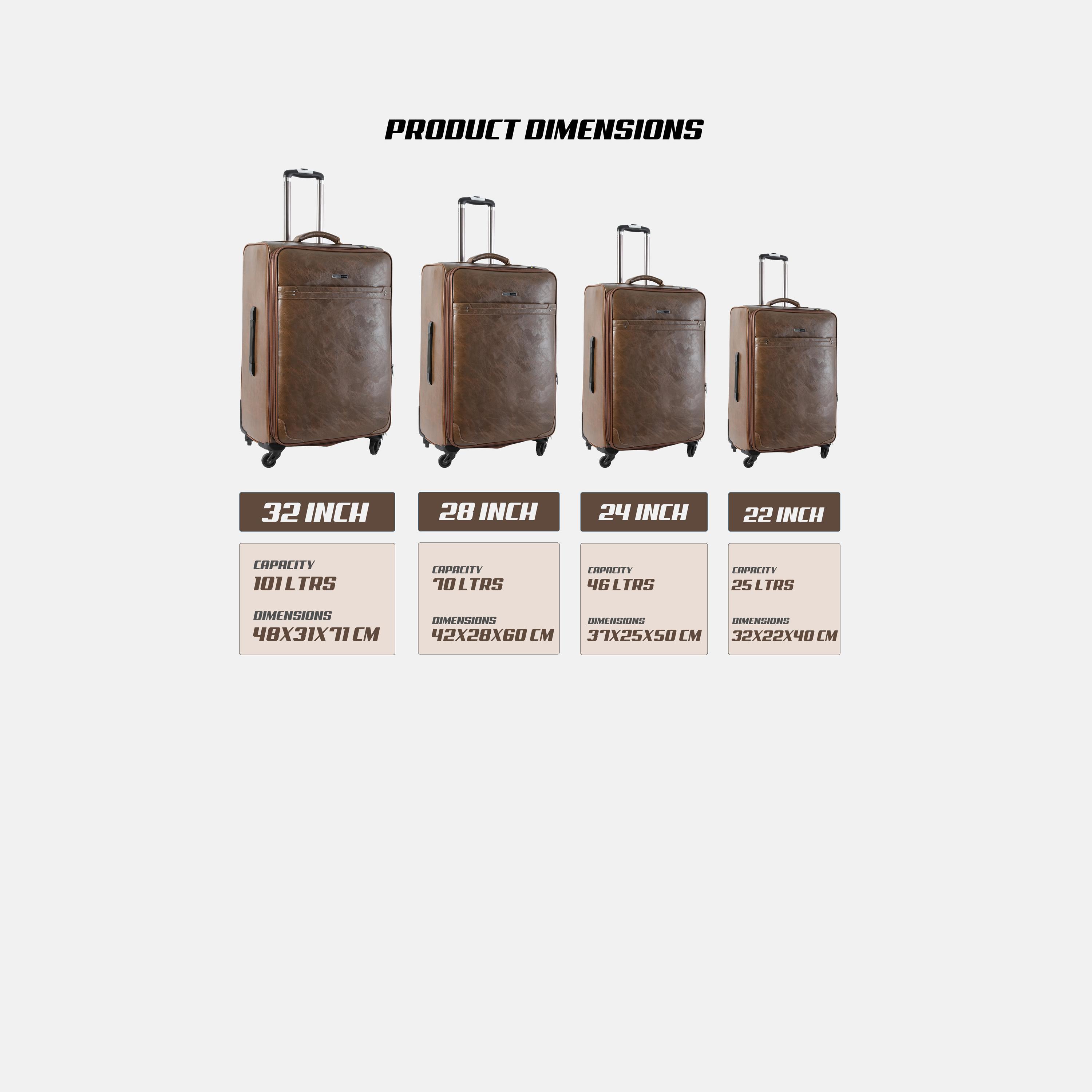 باراجون- طقم 4 شنط بولي يوريثين بأربع عجلات دوارة وجوانب طرية مع قفل مركب-travel-luggagesandbags-luggage-image-5