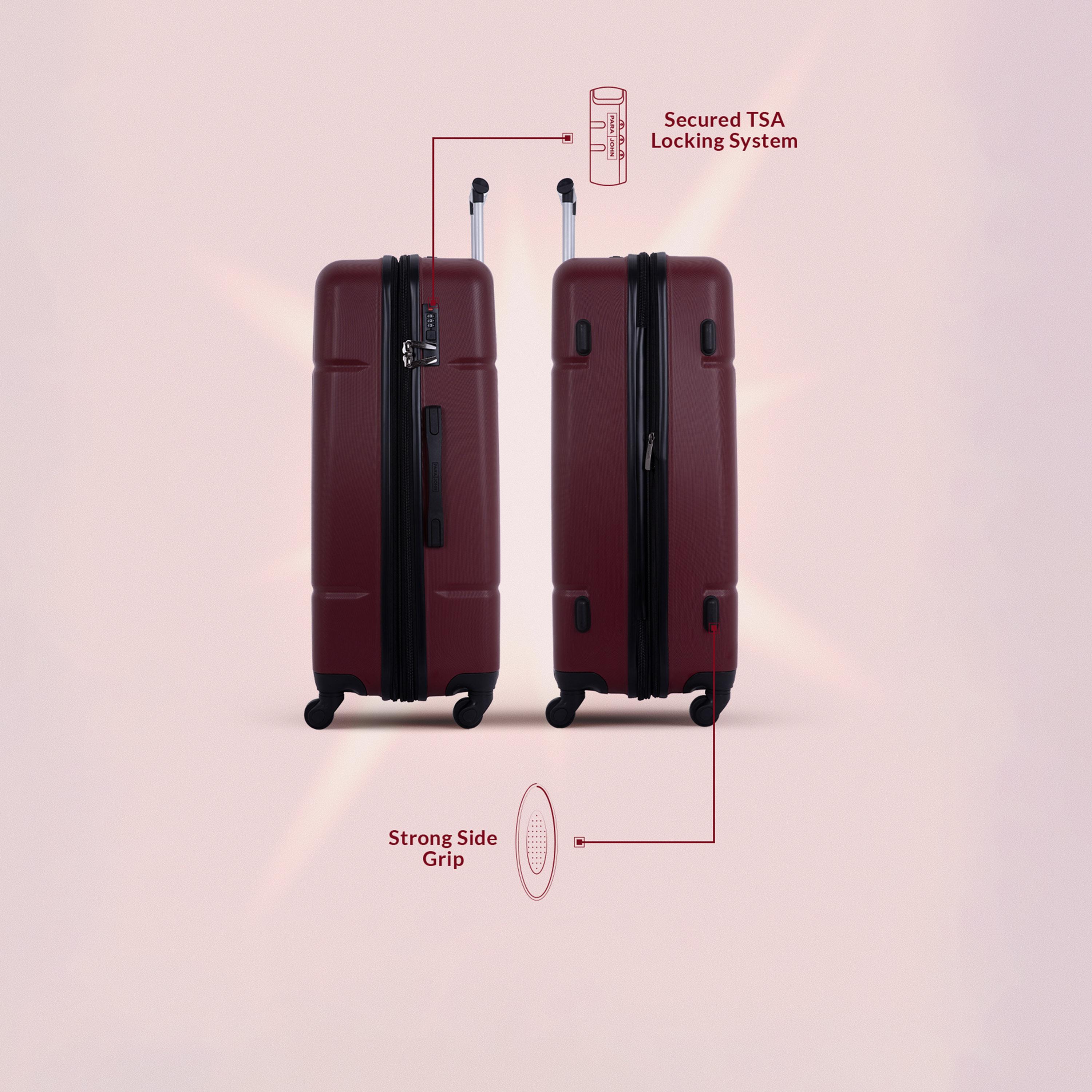 Para John Set of 4 ABS Hard Sided 4-Wheeler Spinner Trolley Bag with Combination Lock-travel-luggagesandbags-luggage-image-6
