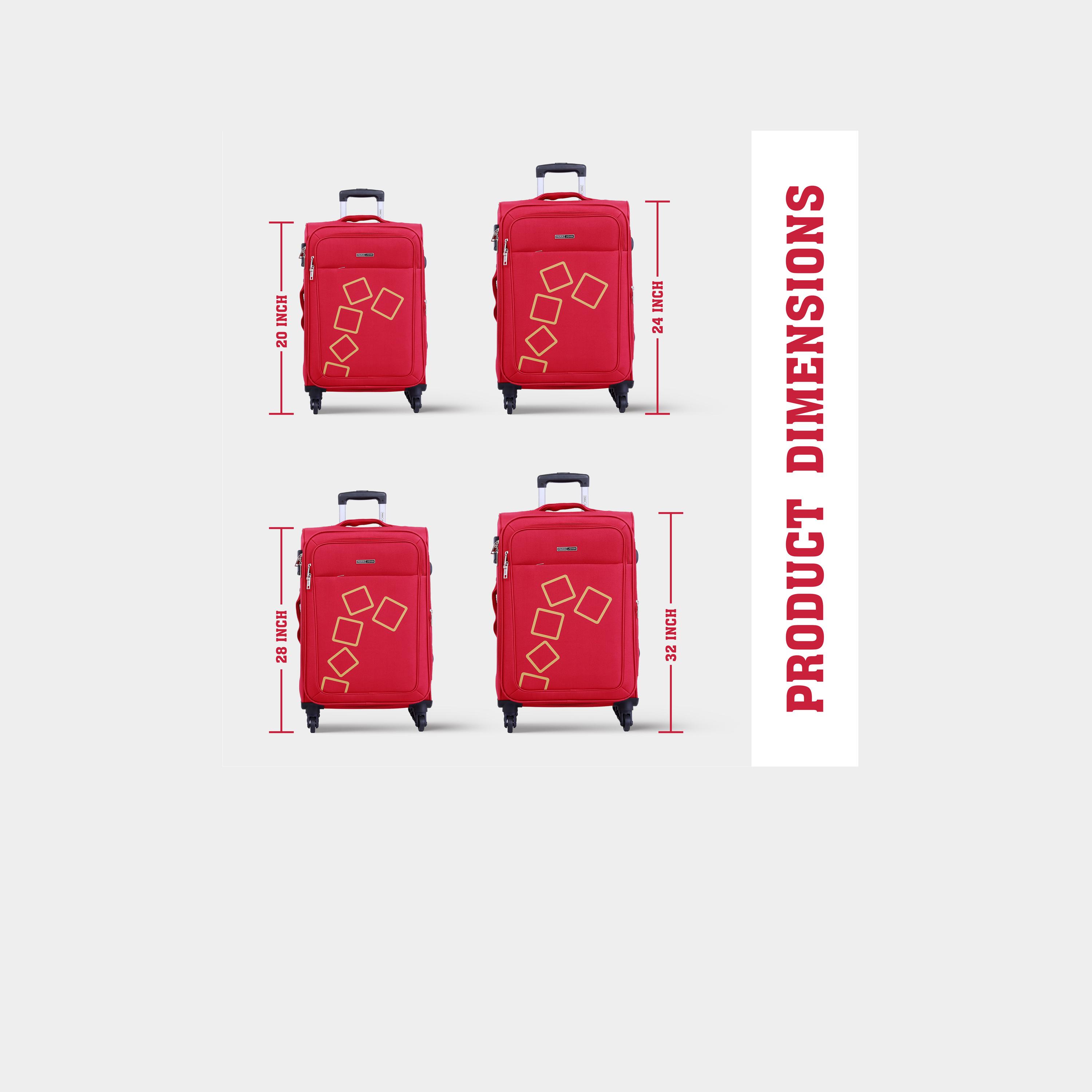 Para John Set of 4 ABS Soft Sided 4-Wheeler Spinner Trolley Bag with Combination Lock-travel-luggagesandbags-luggage-image-6