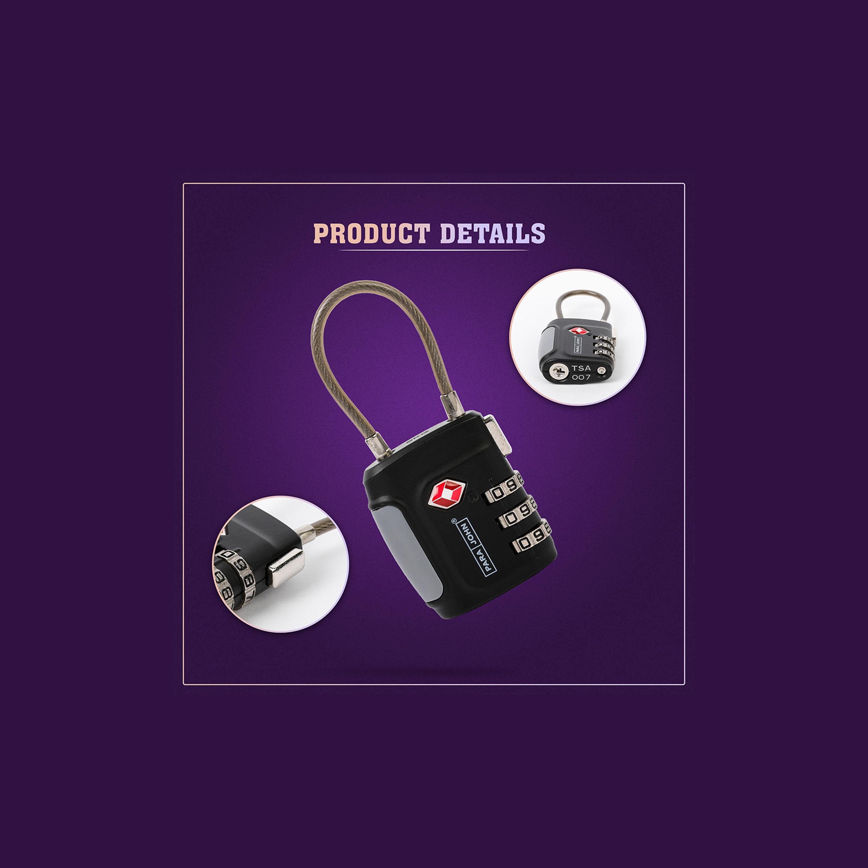 باراجون - قفل TSAمركب ثلاثي الاقراص مع كابل-travel-accessories-image-7