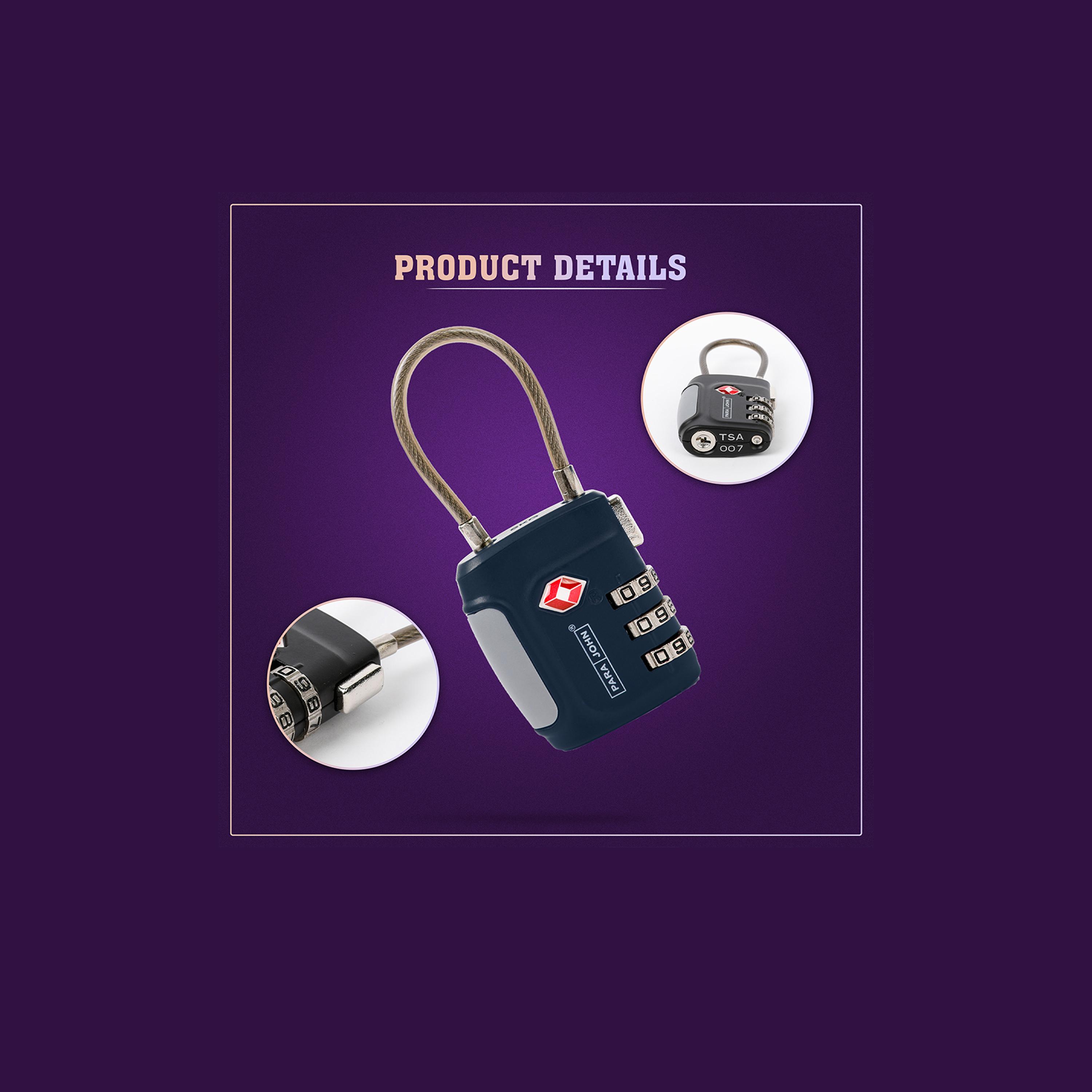 Para John - 3-Dial TSA Padlock with Cable-travel-accessories-image-3