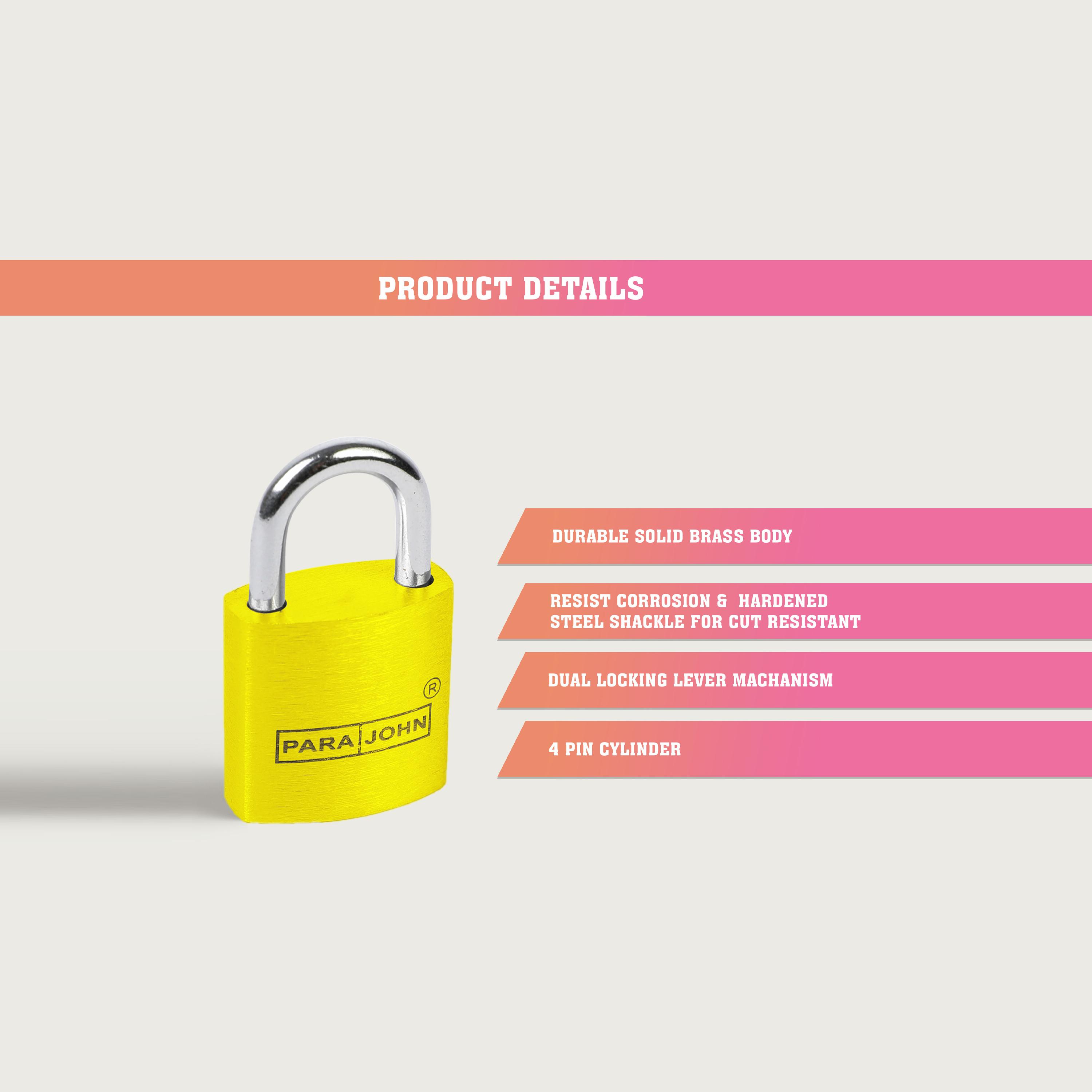 Para John Brass Padlock with 2 keys-travel-accessories-image-3
