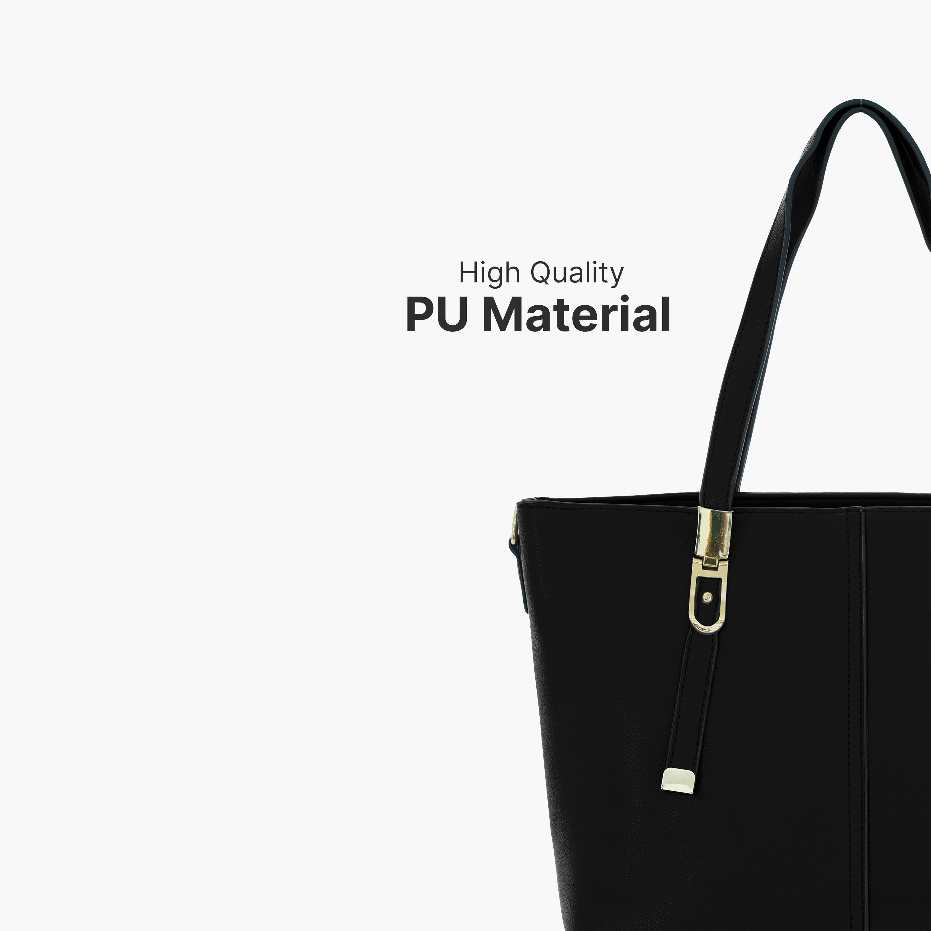 Para John Textured Double Handle Tote Bag with Zipper Closure and Detachable Strap-women-bagsandwallets-handbags-image-2