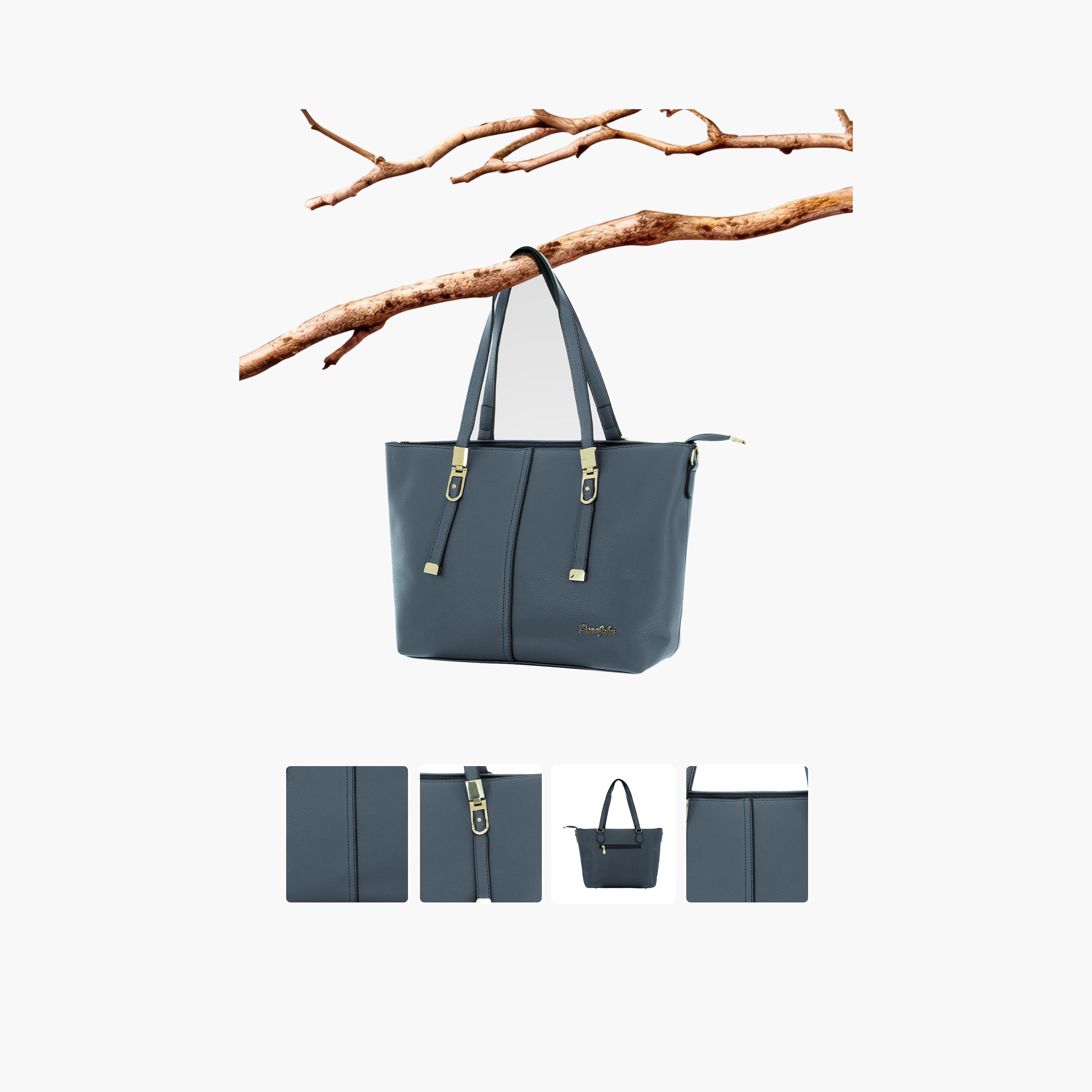 باراجون- شنطة توت بمقبض مزدوج مع سحاب للإغلاق وحزام قابل للإزالة-women-bagsandwallets-handbags-image-4