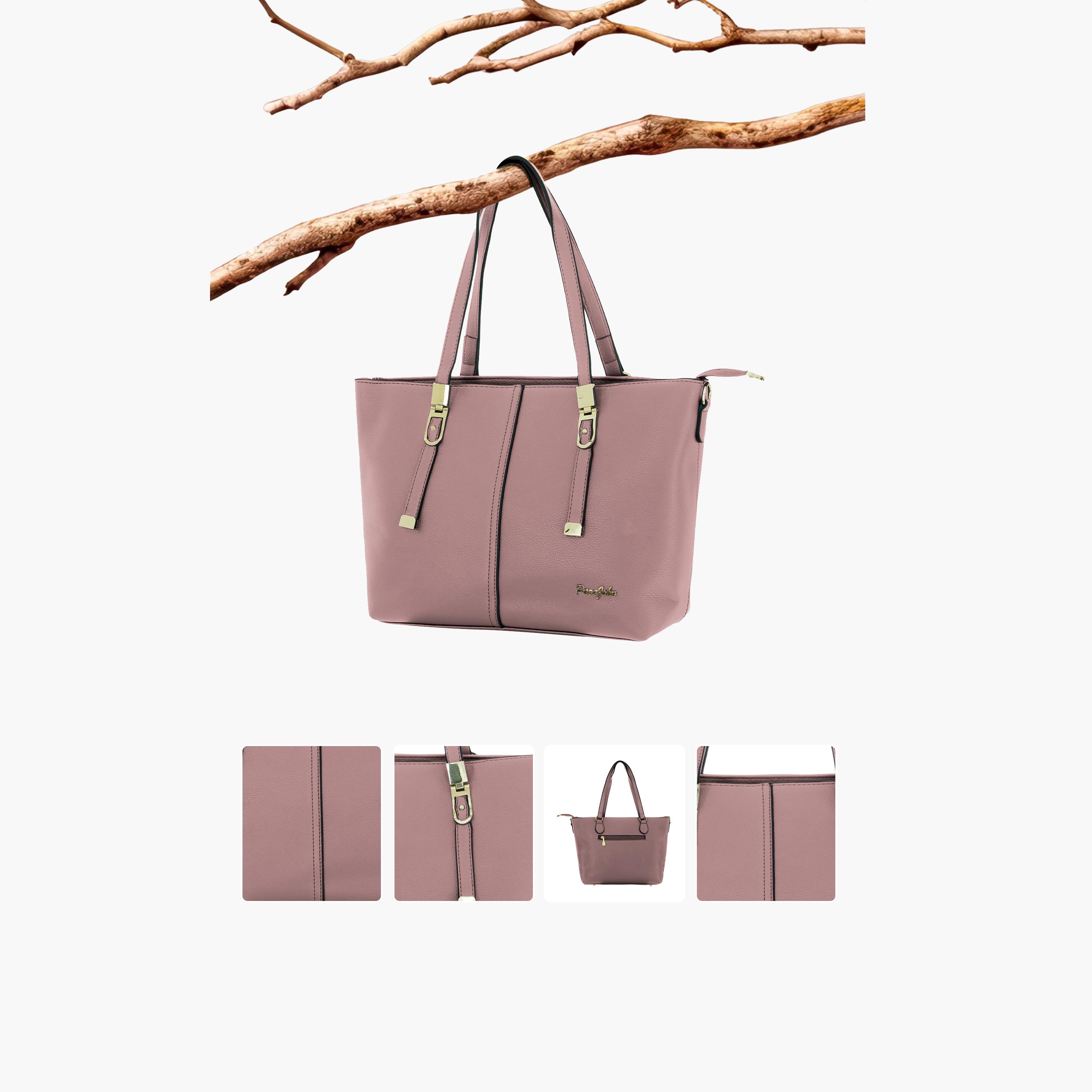 باراجون- شنطة توت بمقبض مزدوج مع سحاب للإغلاق وحزام قابل للإزالة-women-bagsandwallets-handbags-image-18