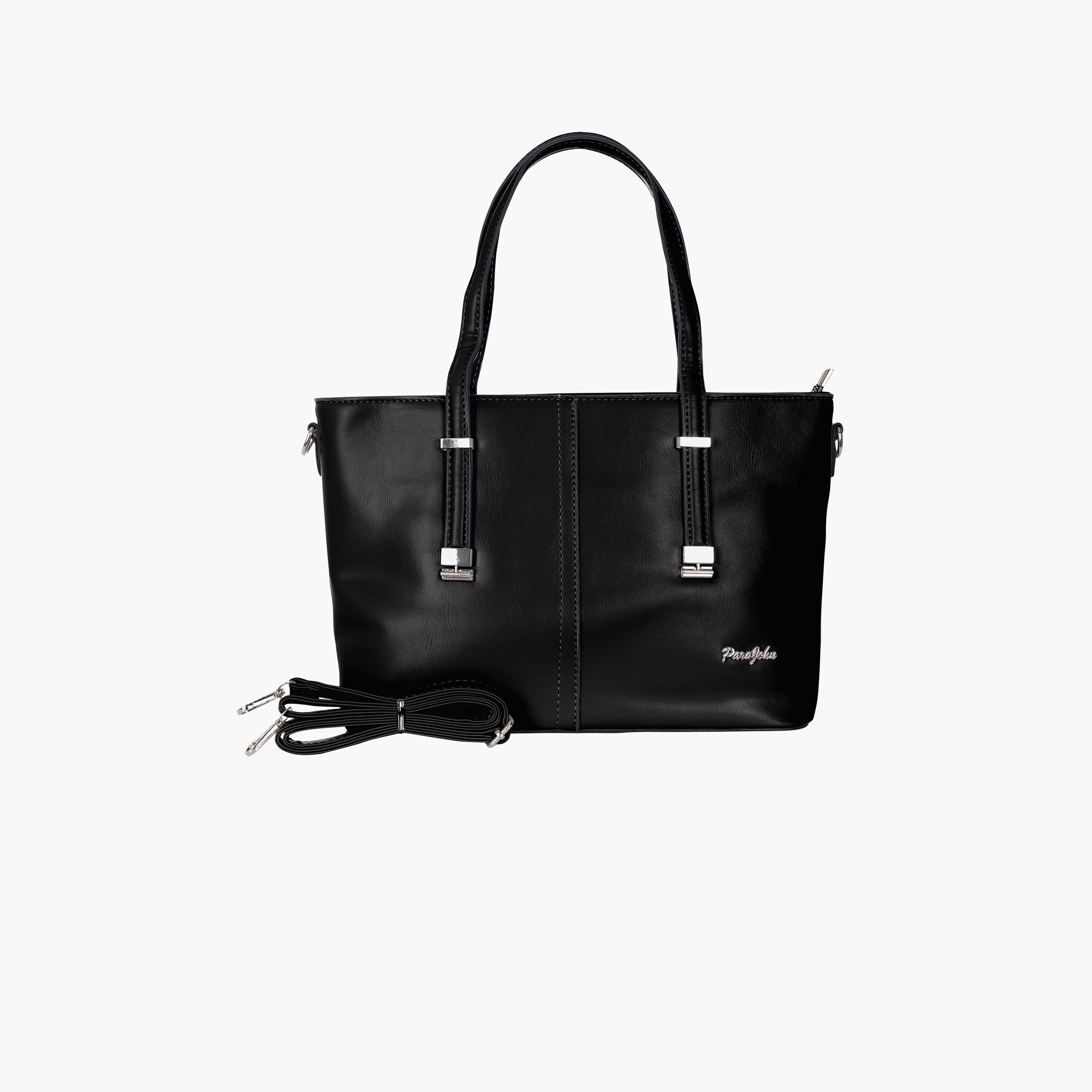 باراجون- شنطة توت بمقبض مزدوج مع سحاب للإغلاق وحزام قابل للإزالة-women-bagsandwallets-handbags-image-1