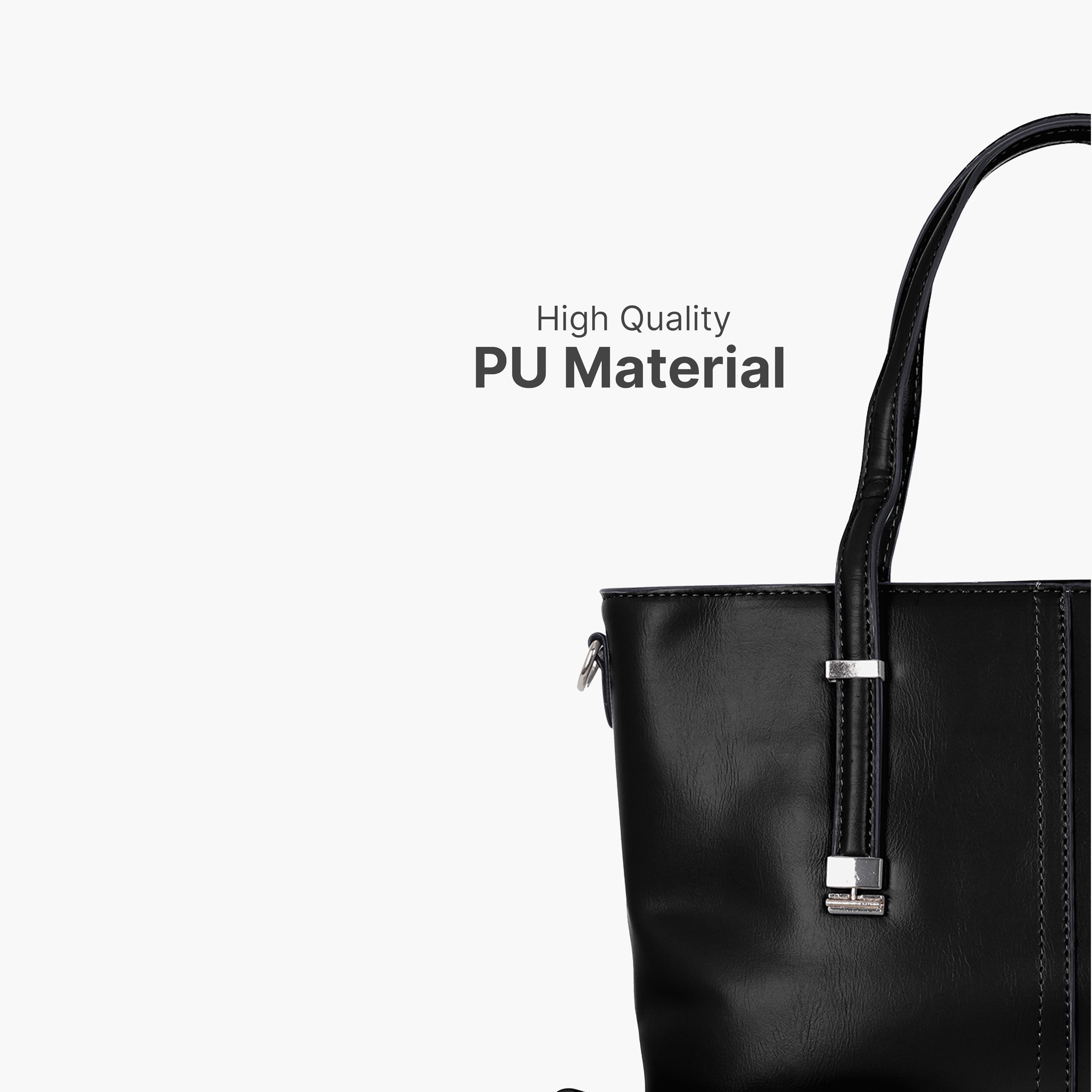 Para John Textured Double Handle Tote Bag with Zipper Closure and Detachable Strap-women-bagsandwallets-handbags-image-4