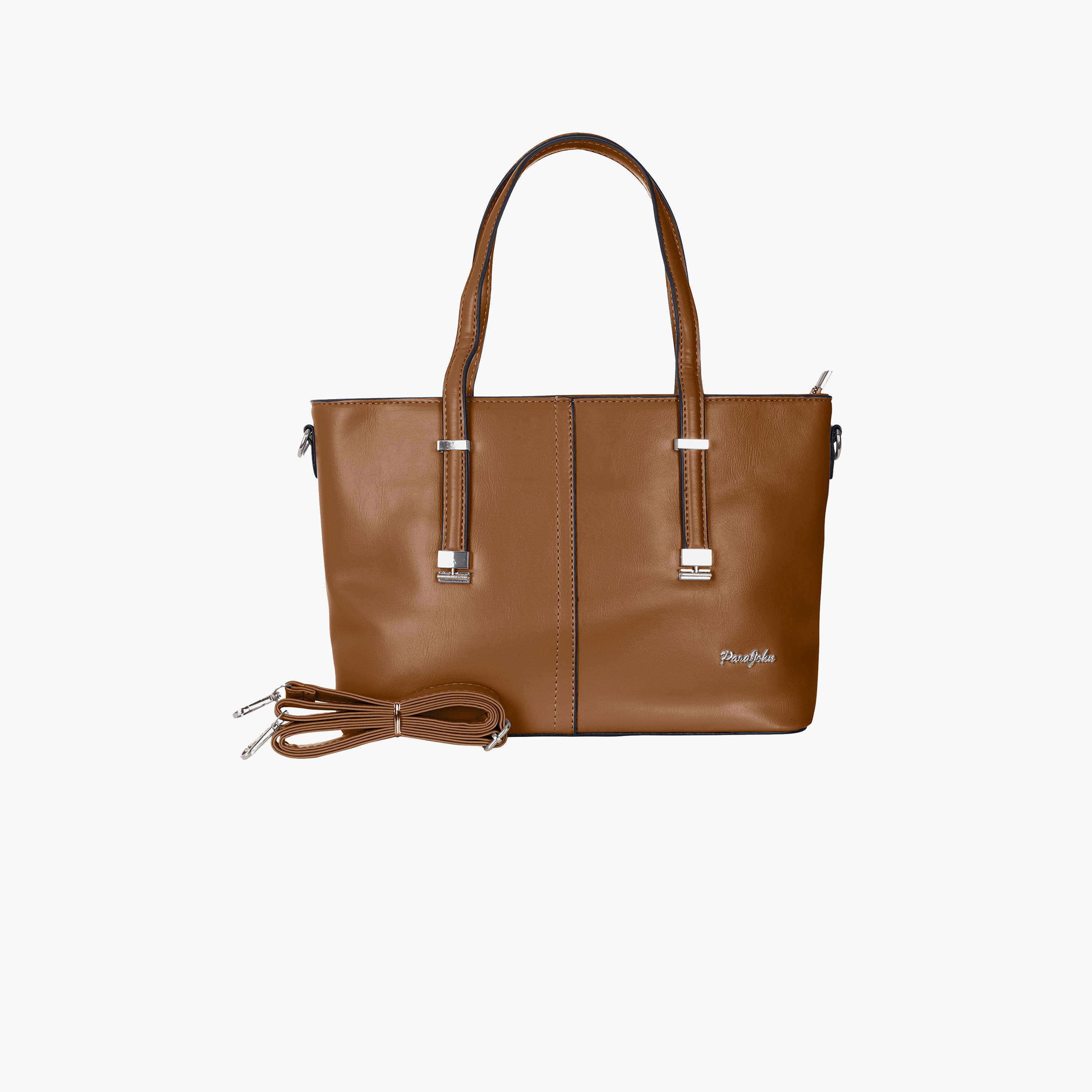 باراجون- شنطة توت بمقبض مزدوج مع سحاب للإغلاق وحزام قابل للإزالة-women-bagsandwallets-handbags-image-11