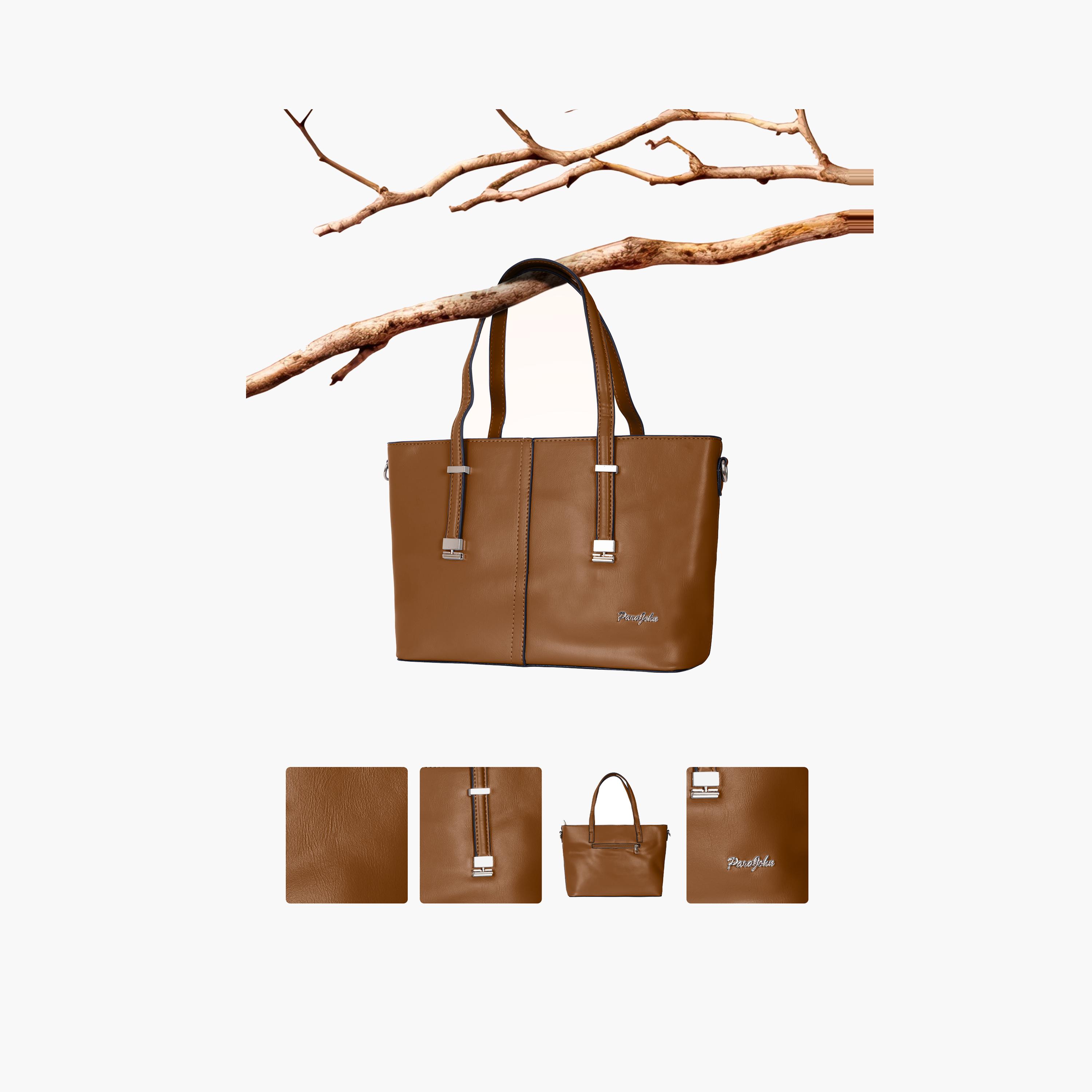 باراجون- شنطة توت بمقبض مزدوج مع سحاب للإغلاق وحزام قابل للإزالة-women-bagsandwallets-handbags-image-15