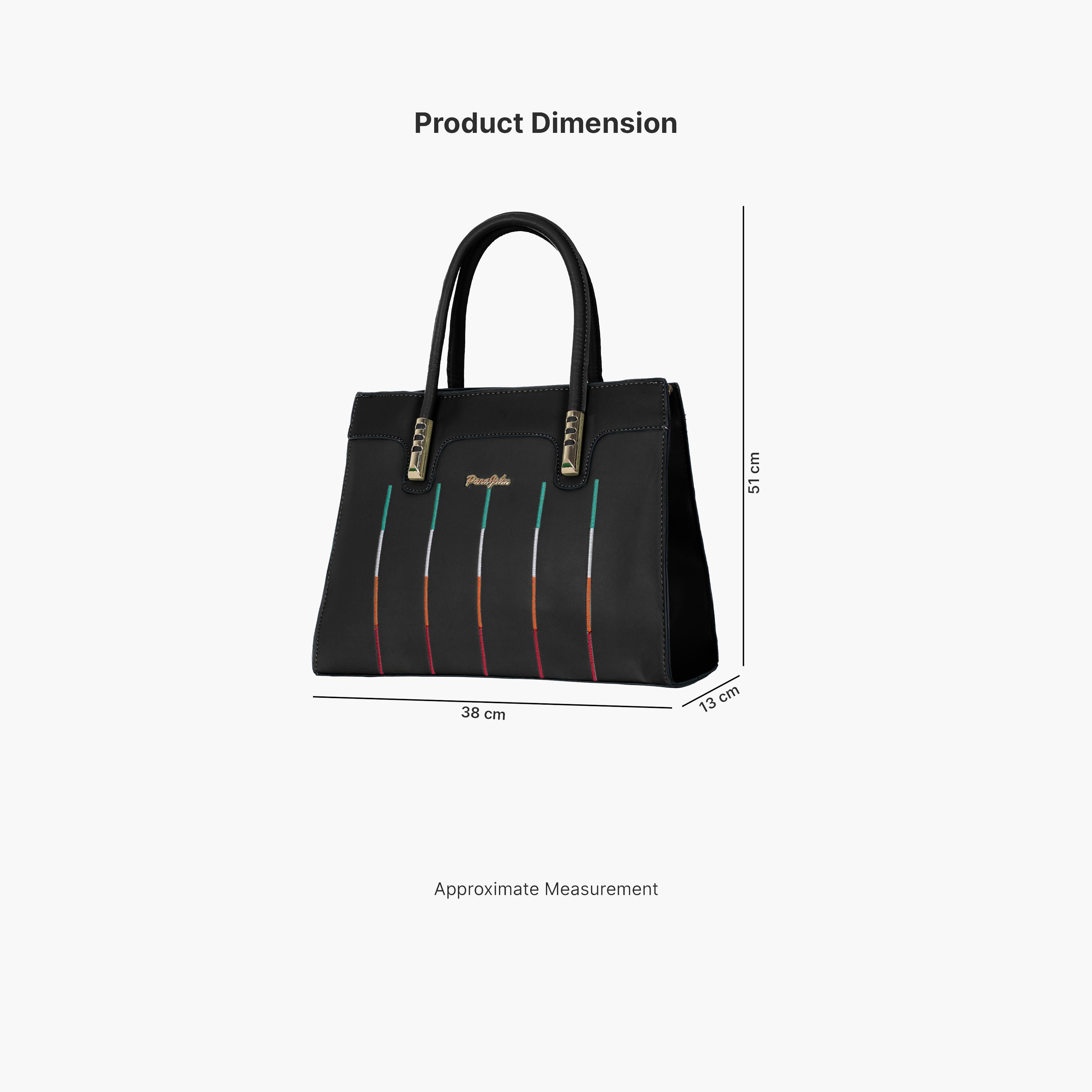 Para John Textured Double Handle Crossbody Bag with Zipper Closure and Detachable Strap-women-bagsandwallets-handbags-image-3