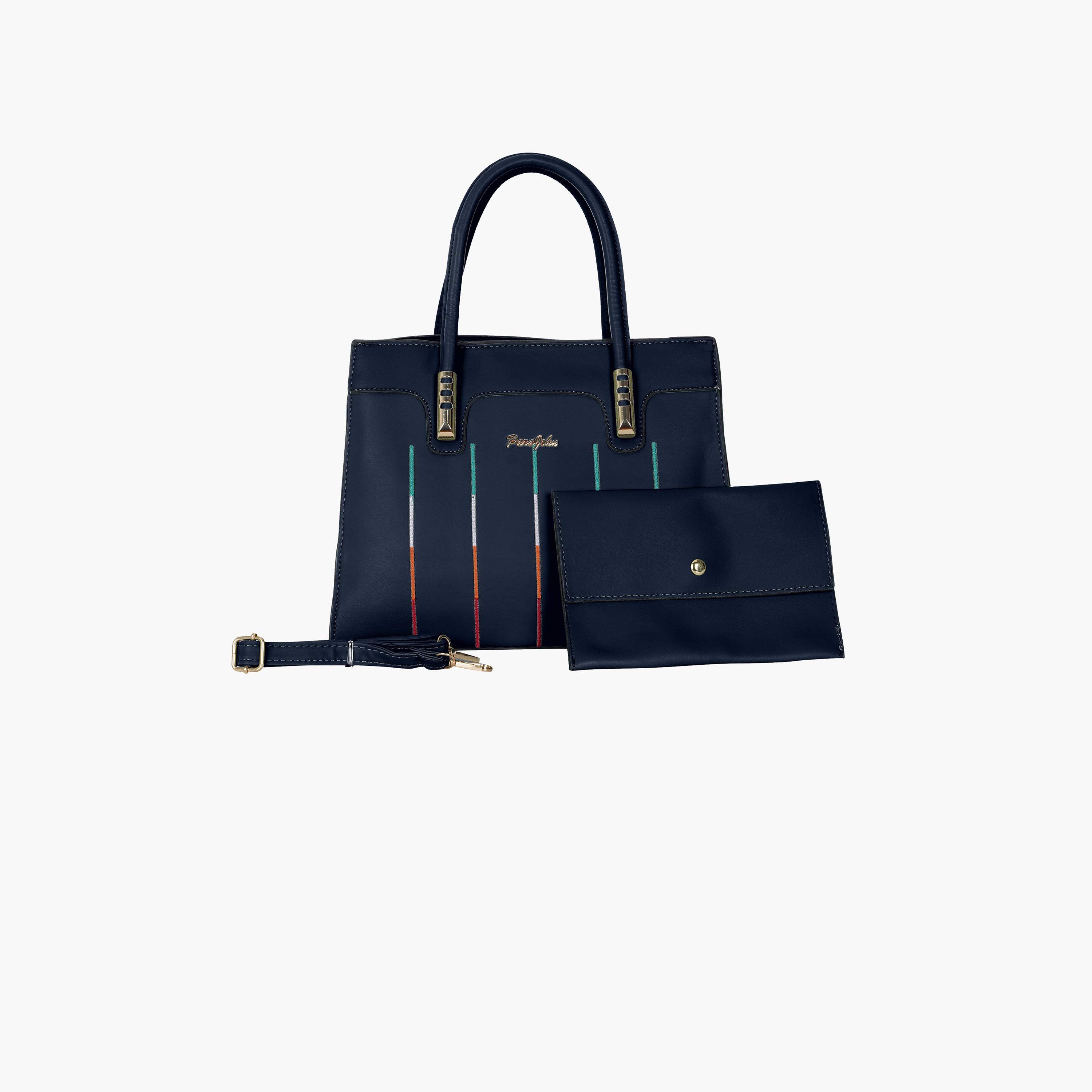 Para John Textured Double Handle Crossbody Bag with Zipper Closure and Detachable Strap-women-bagsandwallets-handbags-image-6