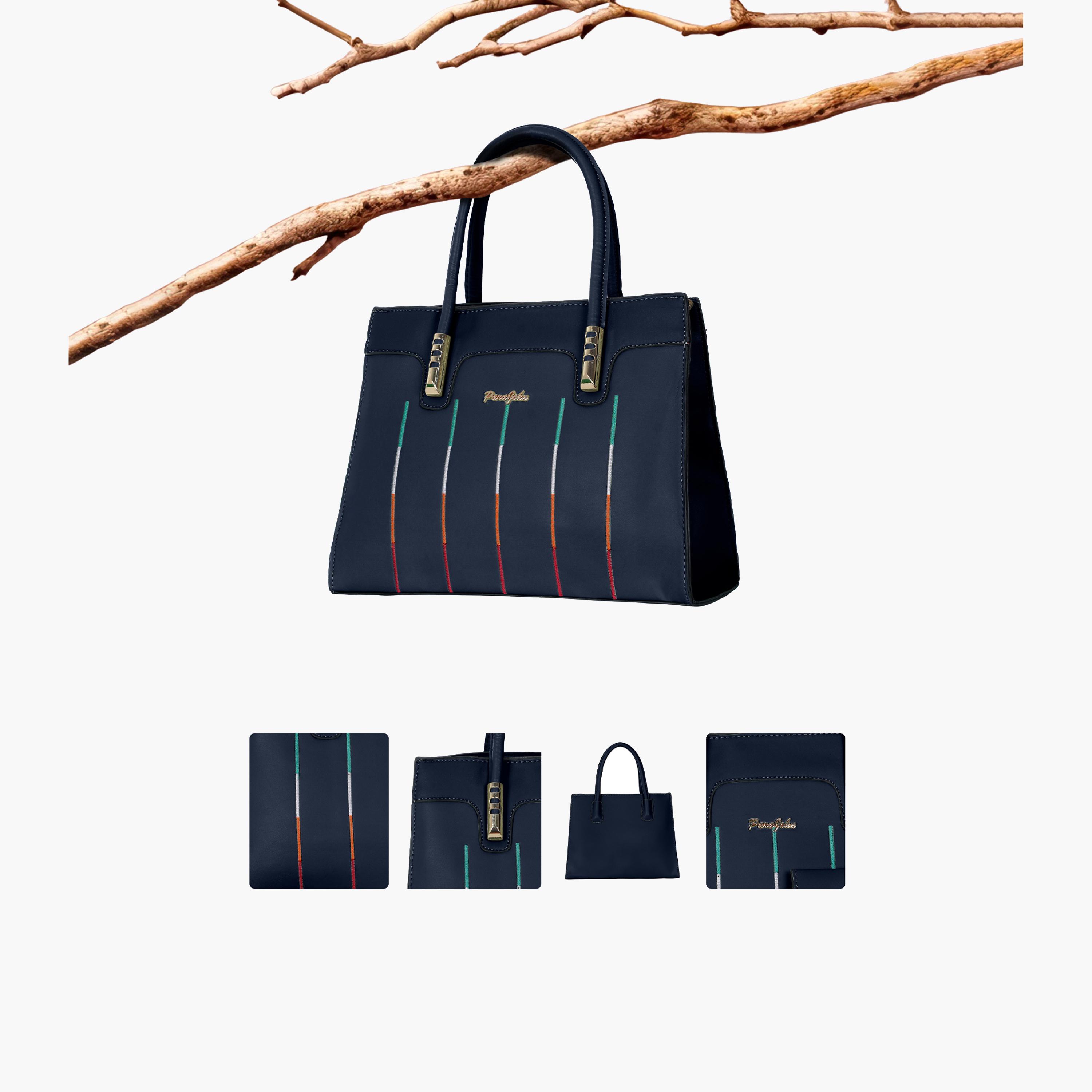 Para John Textured Double Handle Crossbody Bag with Zipper Closure and Detachable Strap-women-bagsandwallets-handbags-image-7