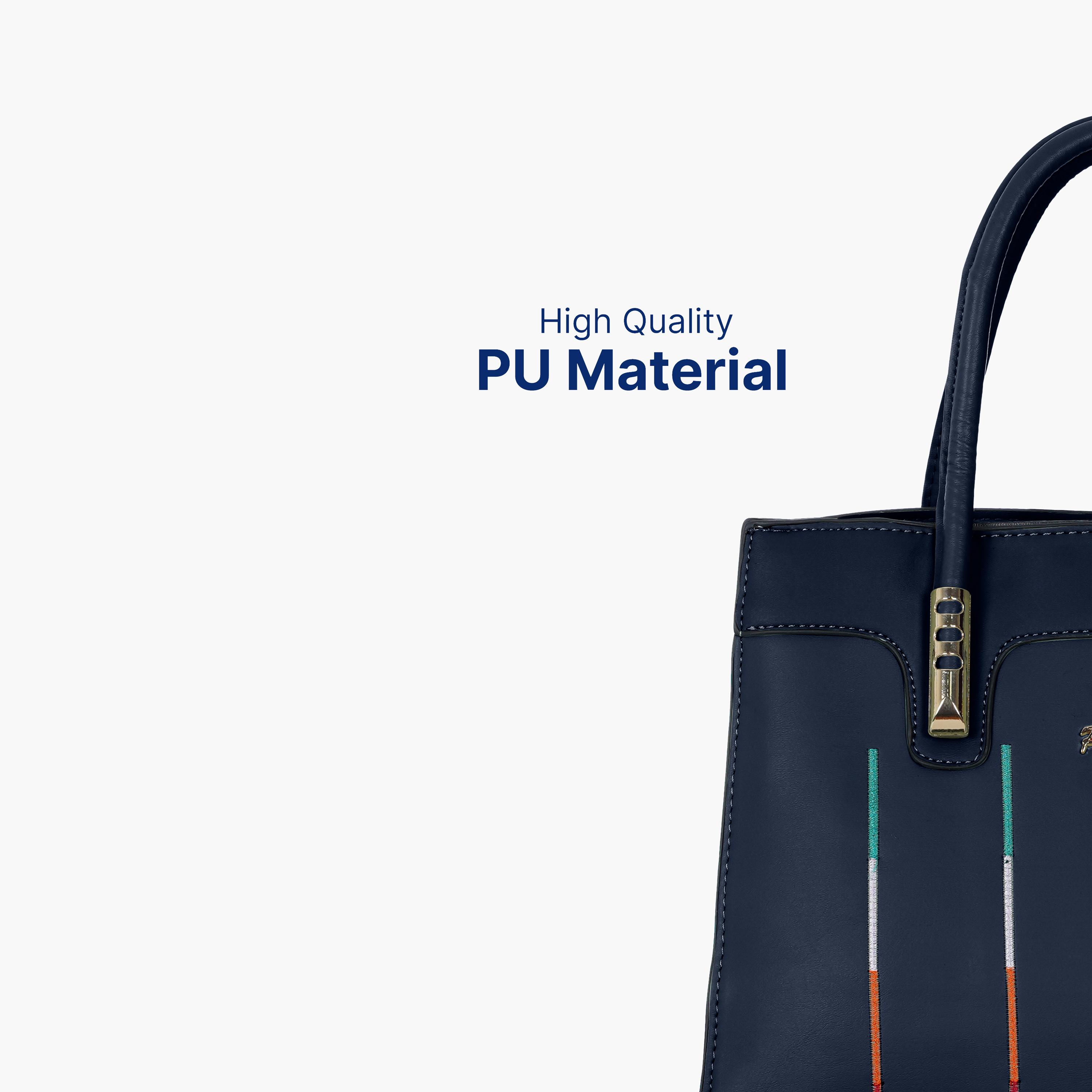 Para John Textured Double Handle Crossbody Bag with Zipper Closure and Detachable Strap-women-bagsandwallets-handbags-image-9