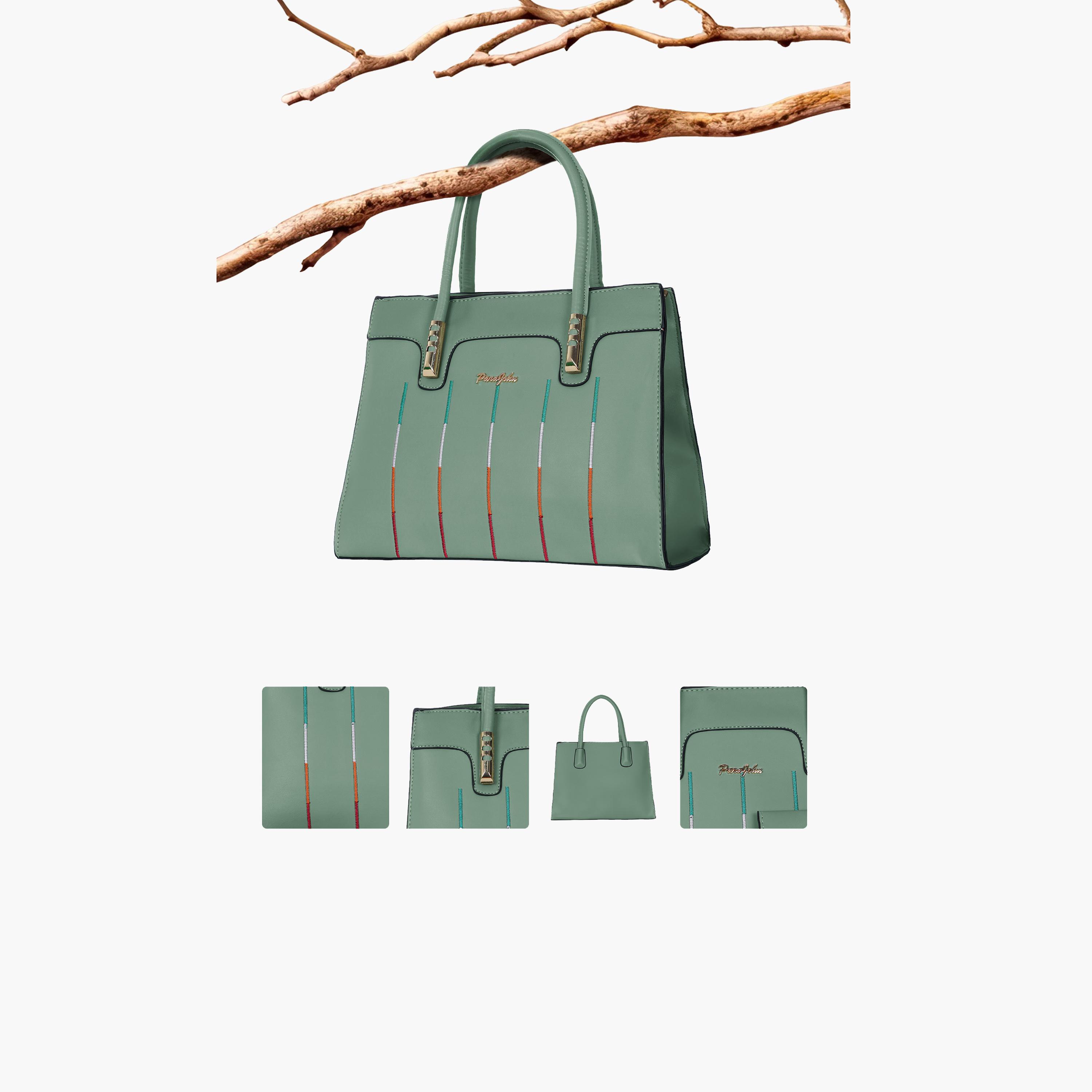 Para John Textured Double Handle Crossbody Bag with Zipper Closure and Detachable Strap-women-bagsandwallets-handbags-image-15