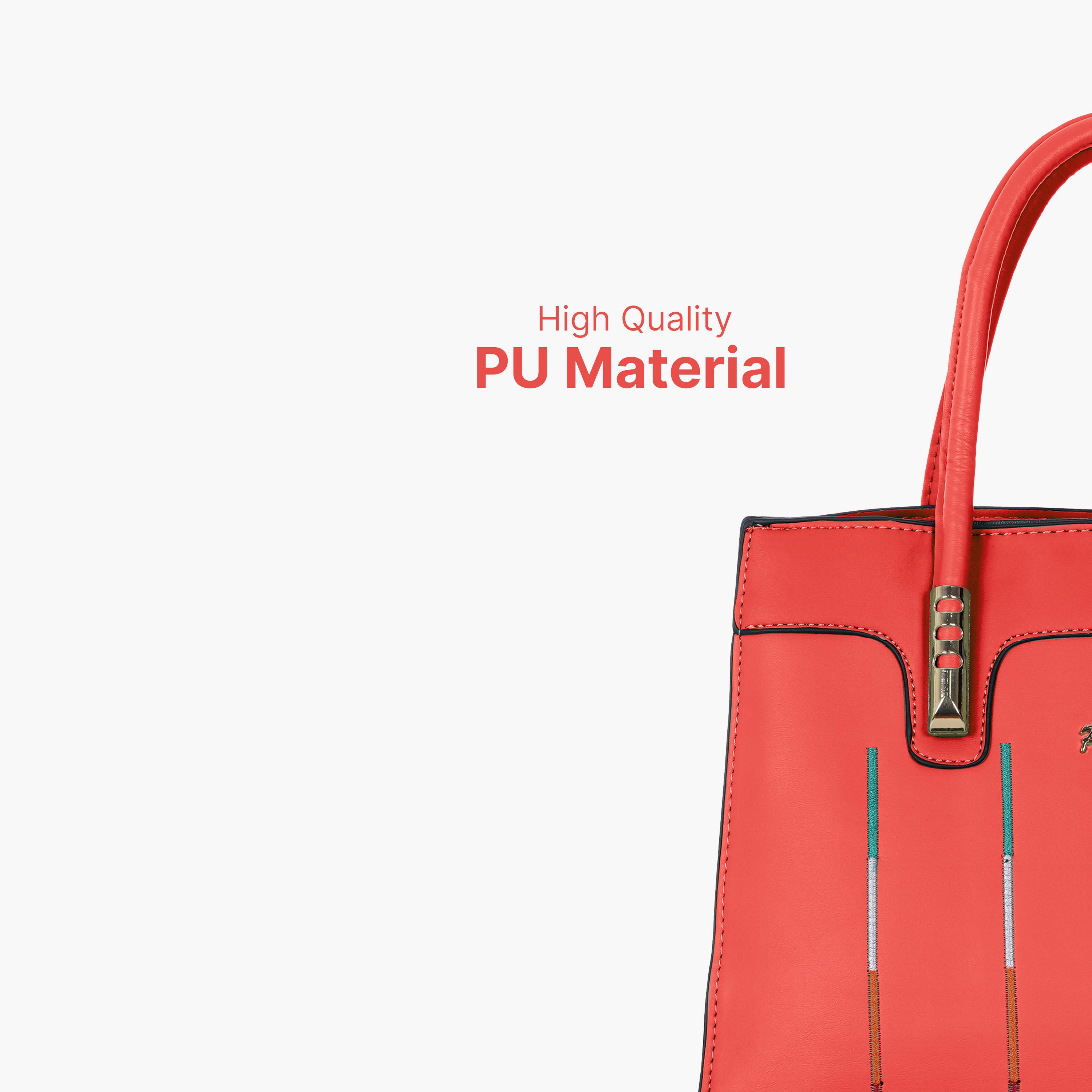 Para John Textured Double Handle Crossbody Bag with Zipper Closure and Detachable Strap-women-bagsandwallets-handbags-image-22