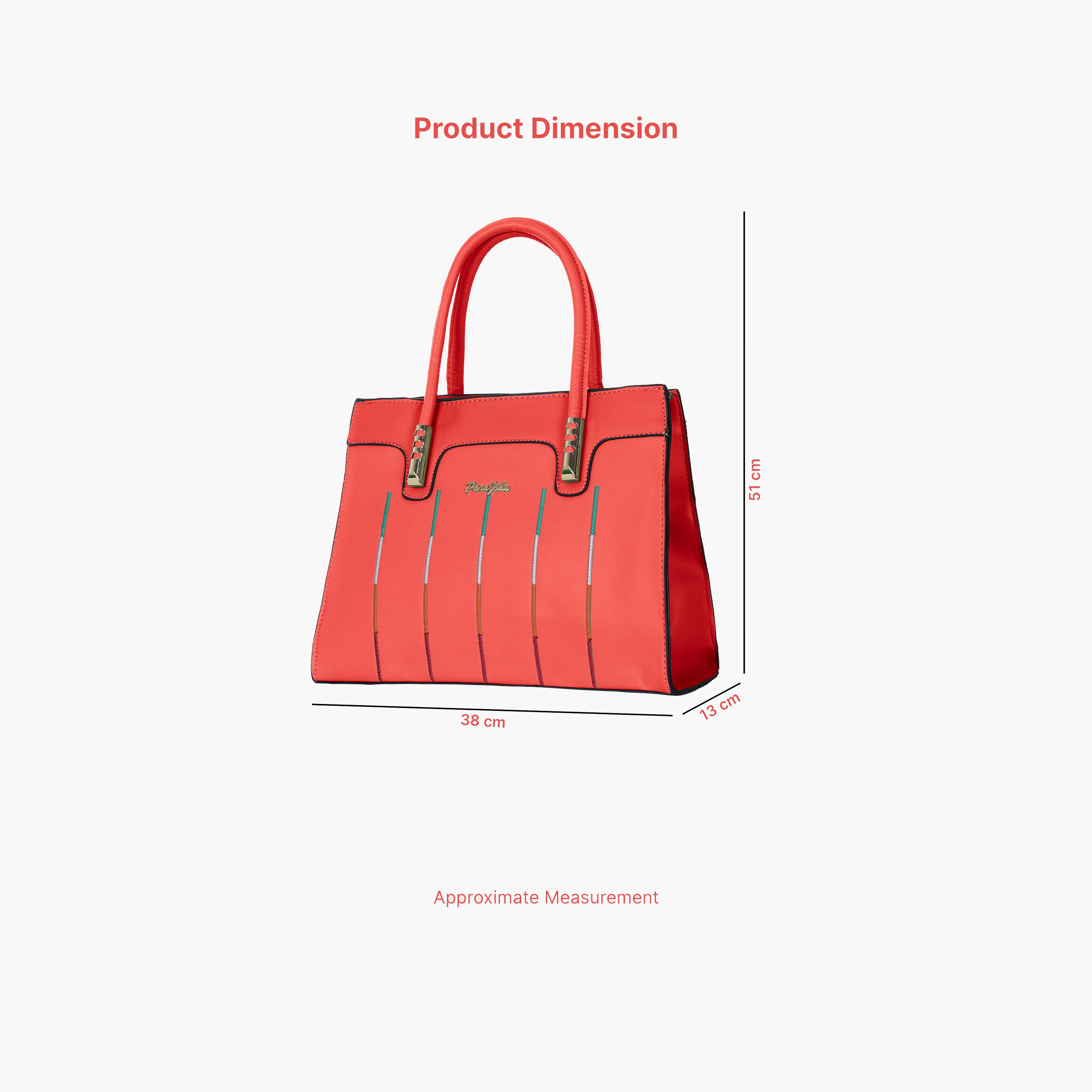 Para John Textured Double Handle Crossbody Bag with Zipper Closure and Detachable Strap-women-bagsandwallets-handbags-image-24