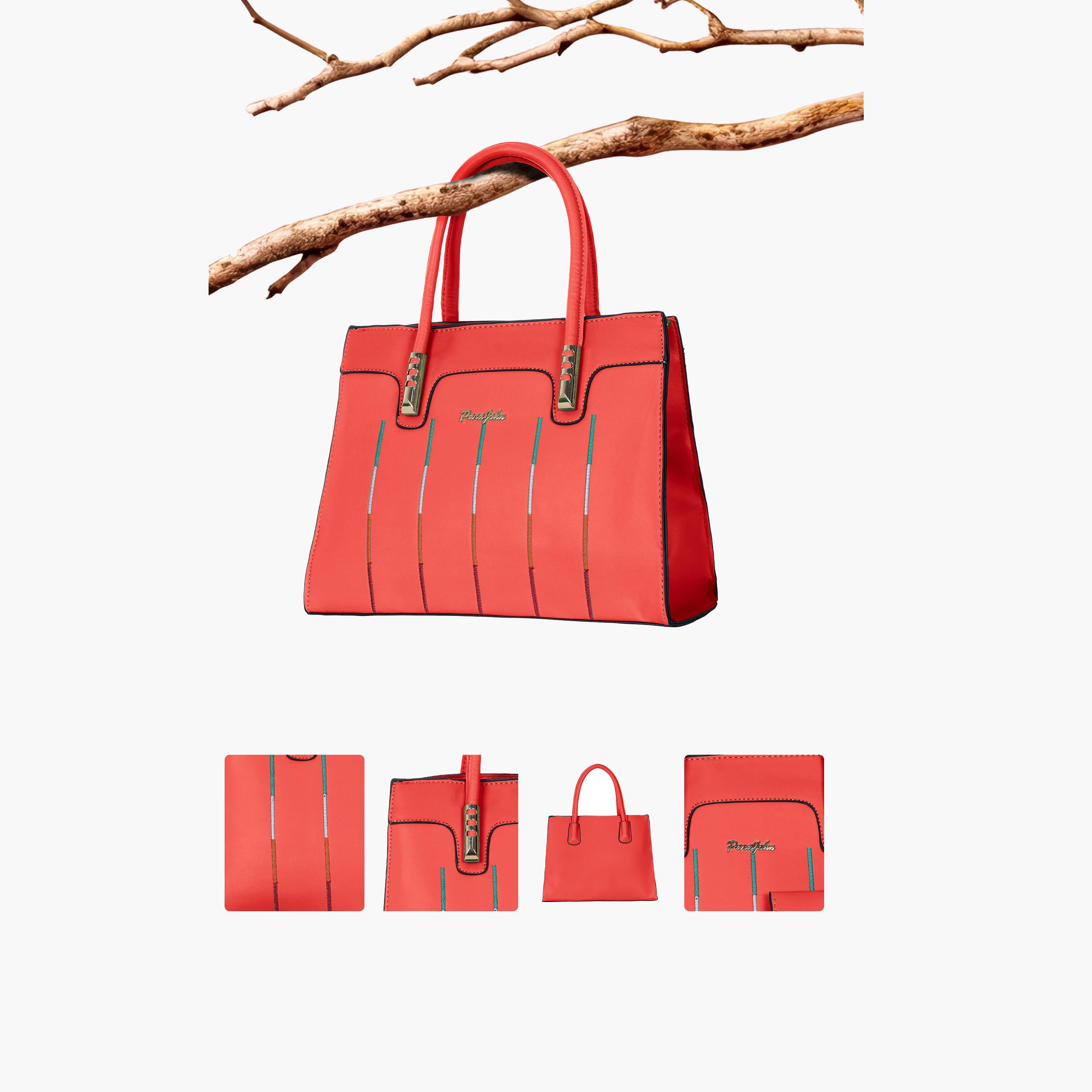 Para John Textured Double Handle Crossbody Bag with Zipper Closure and Detachable Strap-women-bagsandwallets-handbags-image-25