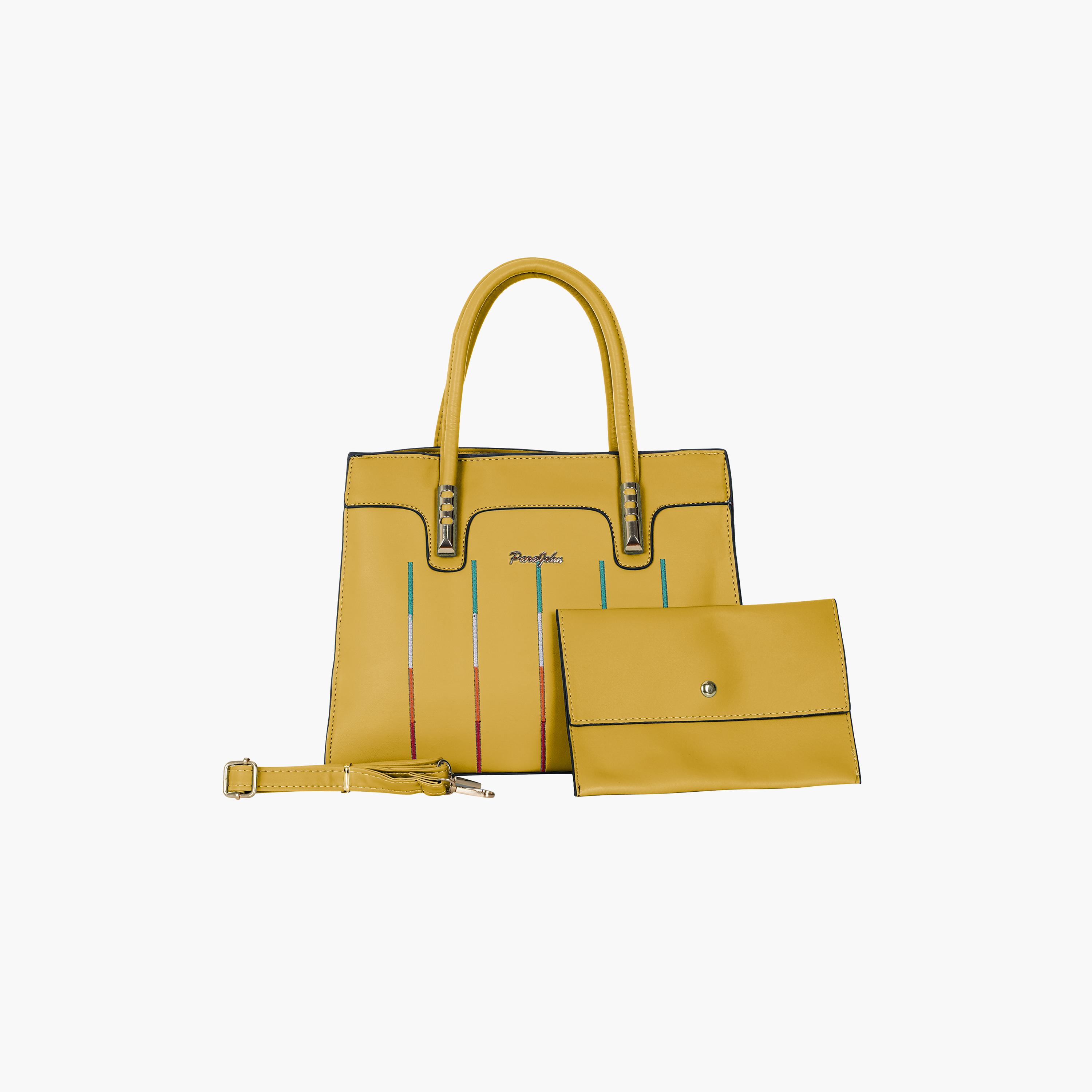 Para John Textured Double Handle Crossbody Bag with Zipper Closure and Detachable Strap-women-bagsandwallets-handbags-image-26