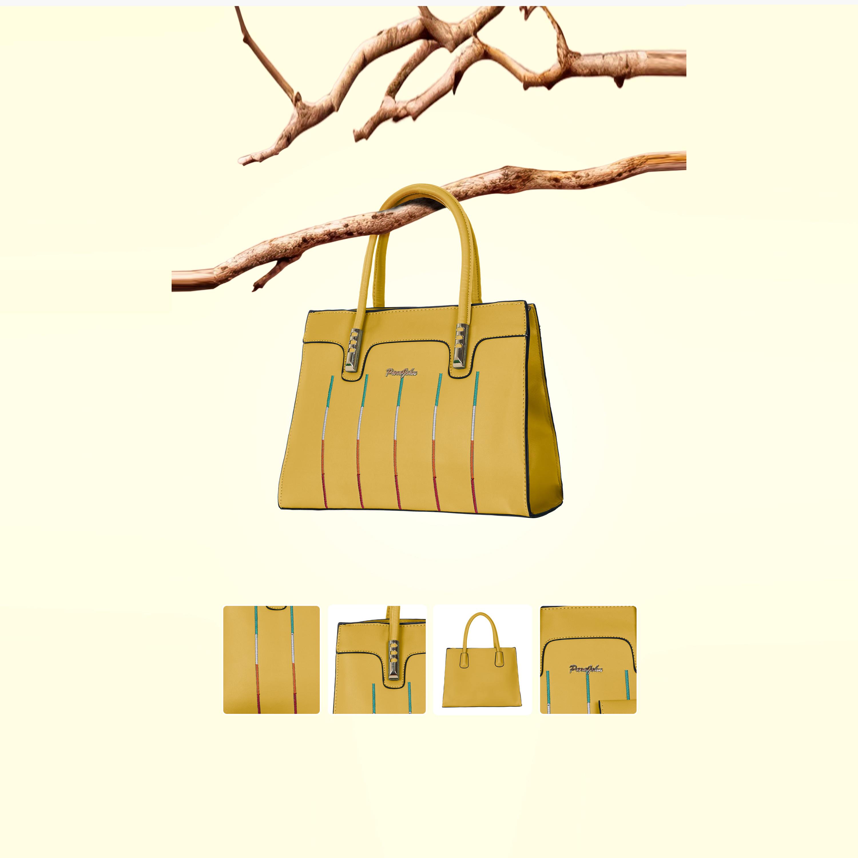 Para John Textured Double Handle Crossbody Bag with Zipper Closure and Detachable Strap-women-bagsandwallets-handbags-image-28