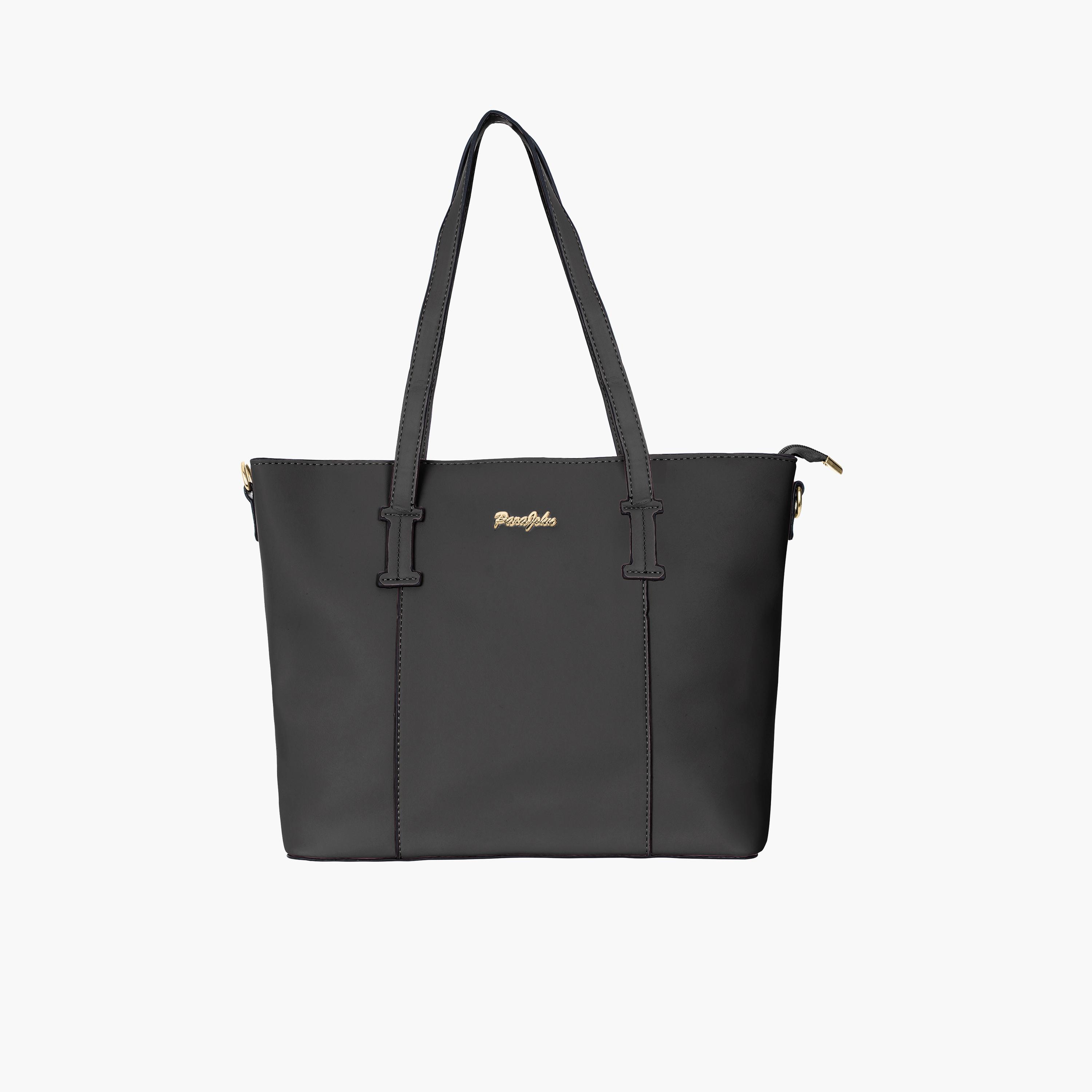 Para John Double Handle Tote Bag with Zipper Closure and Detachable Strap-women-bagsandwallets-handbags-image-1