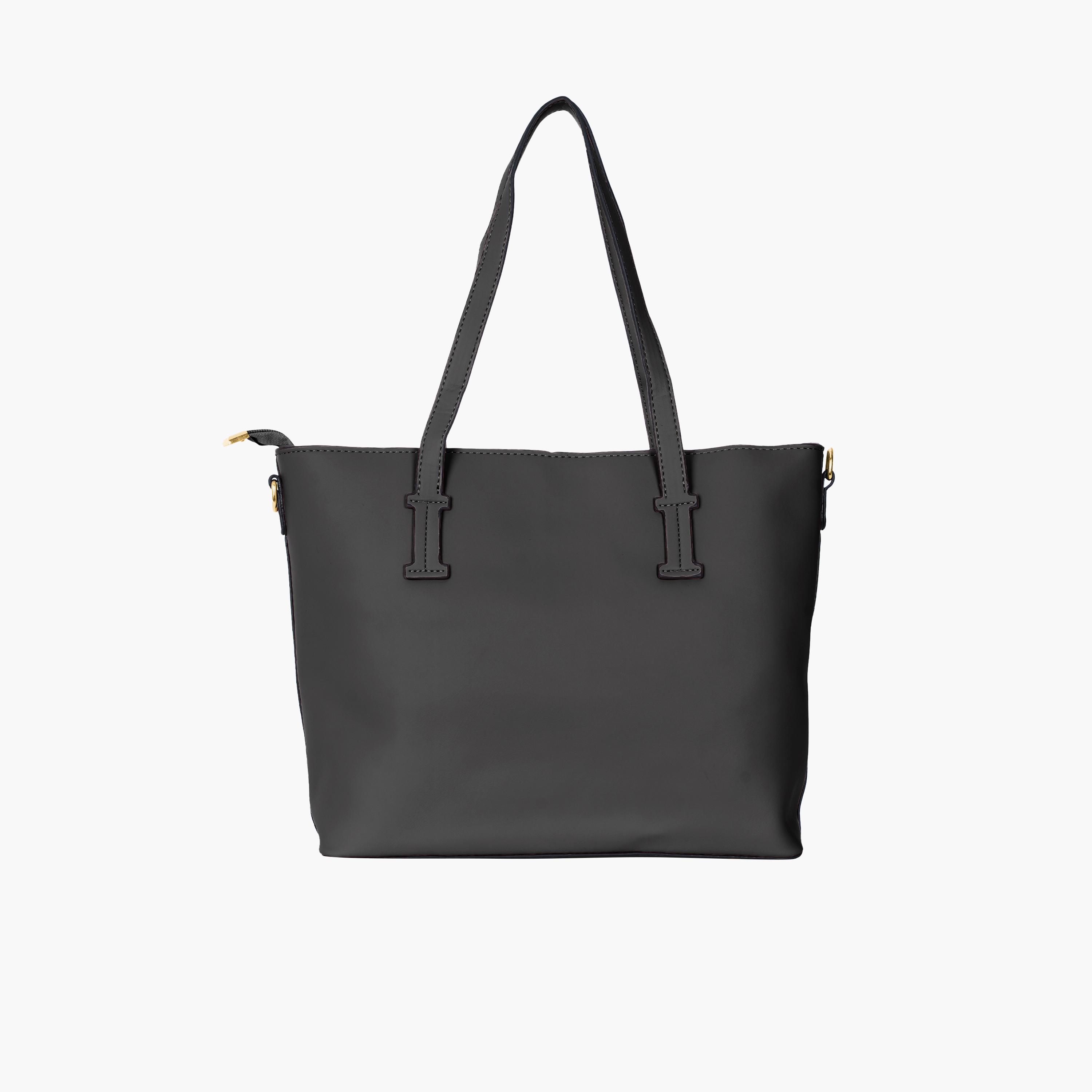 Para John Double Handle Tote Bag with Zipper Closure and Detachable Strap-women-bagsandwallets-handbags-image-2