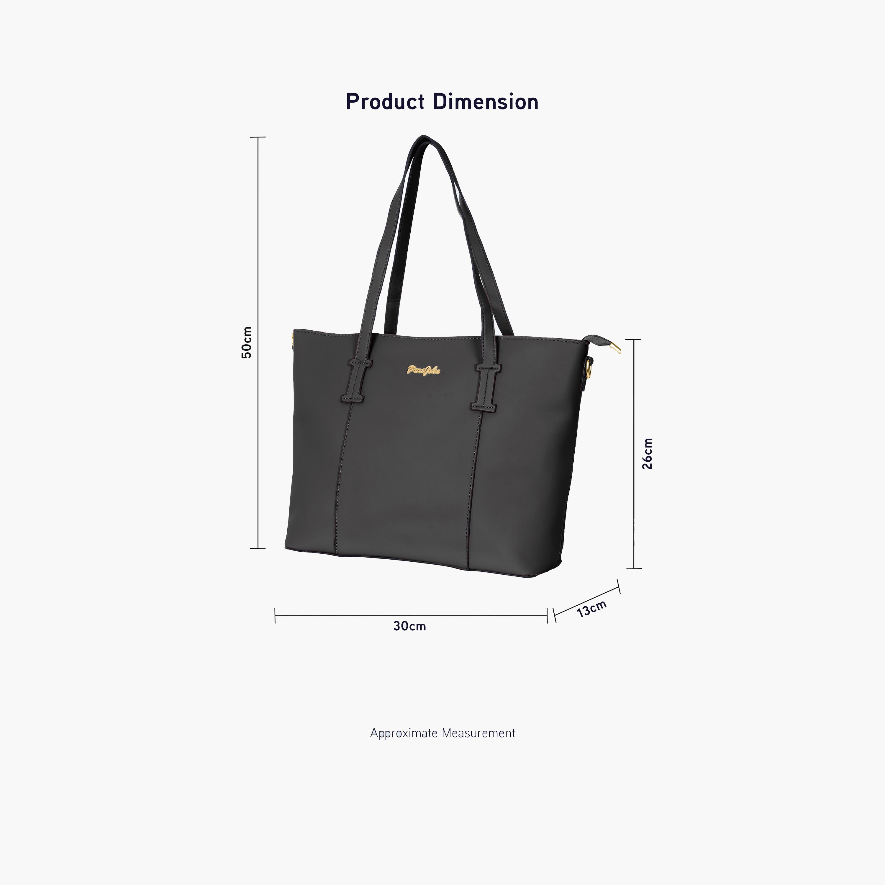 Para John Double Handle Tote Bag with Zipper Closure and Detachable Strap-women-bagsandwallets-handbags-image-3