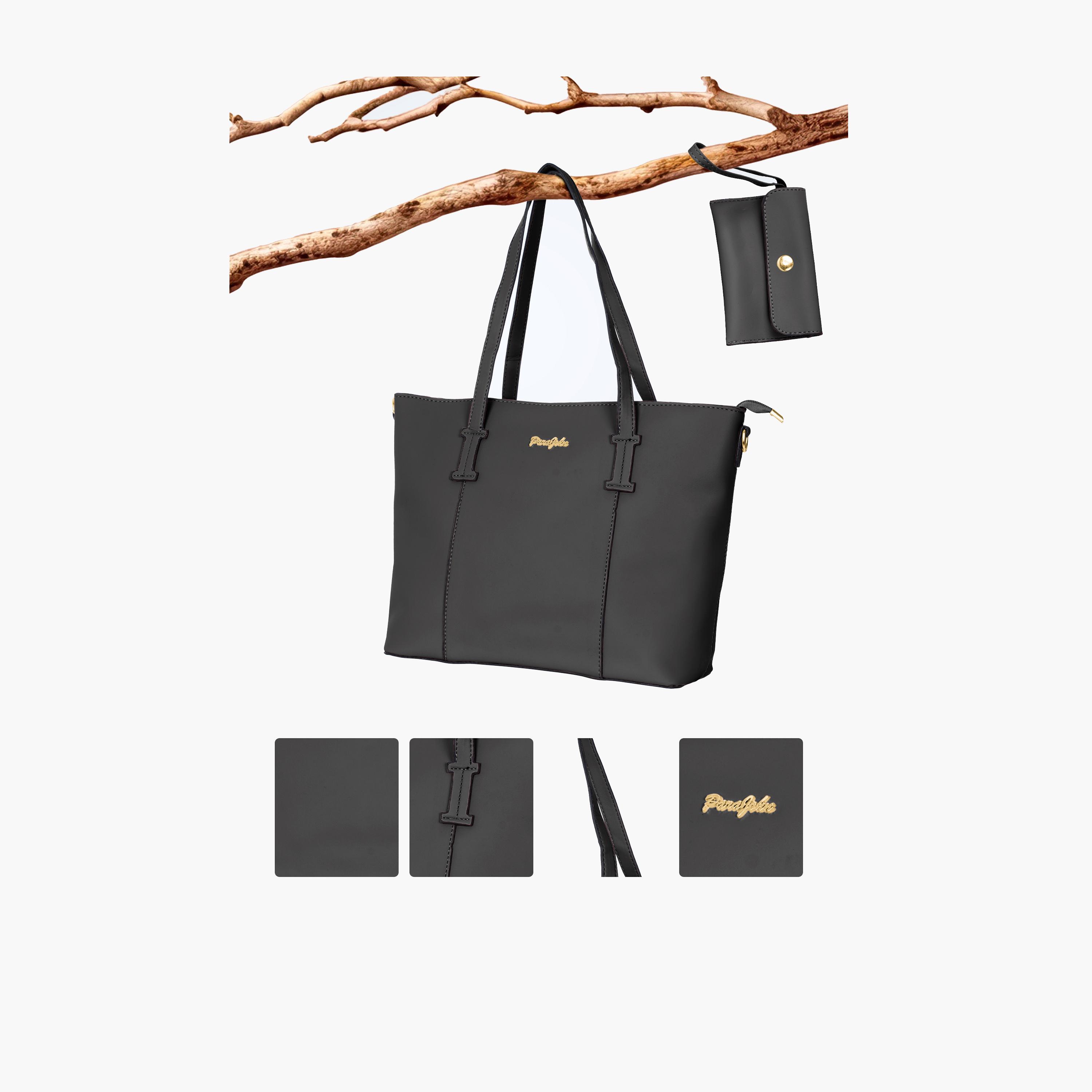 Para John Double Handle Tote Bag with Zipper Closure and Detachable Strap-women-bagsandwallets-handbags-image-5