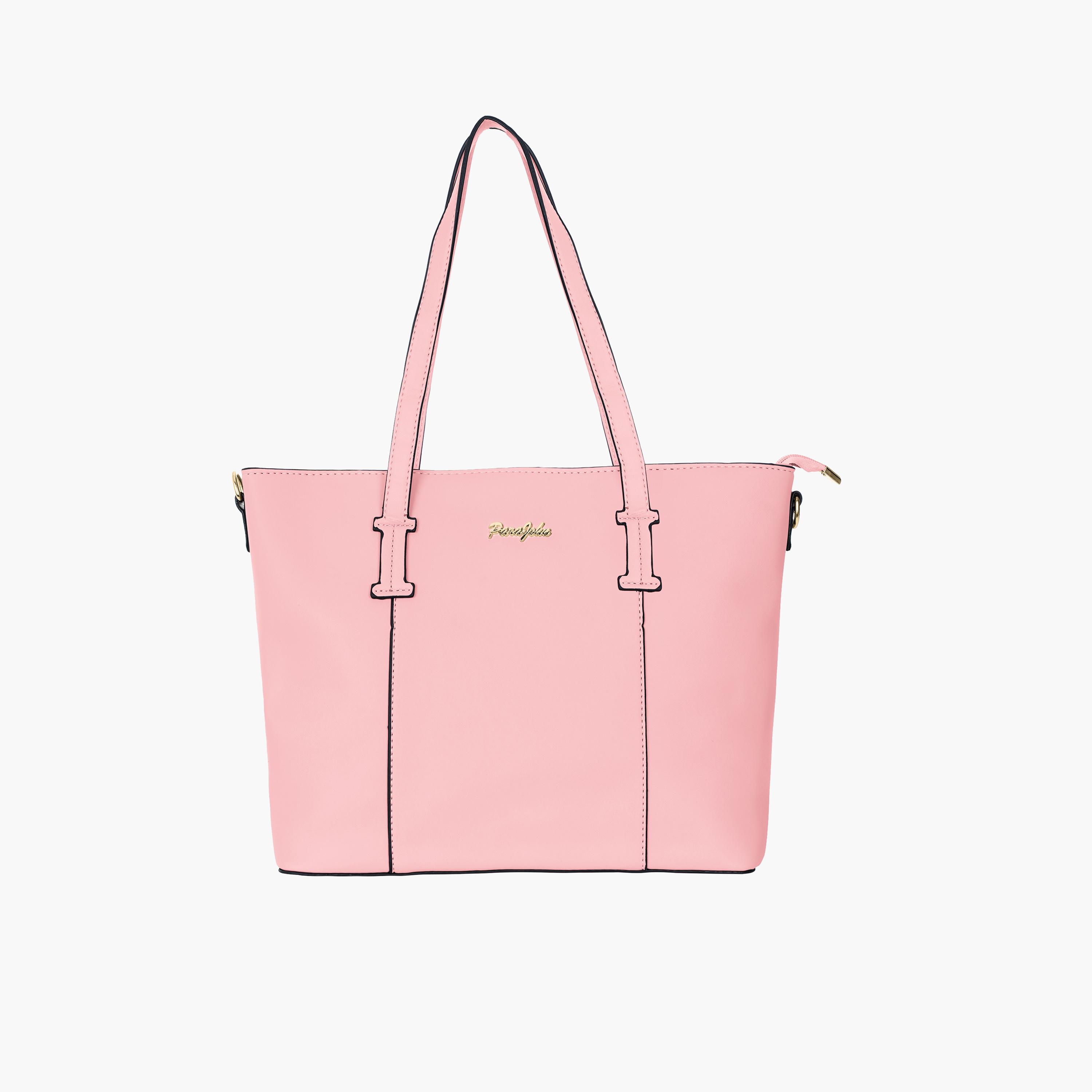 Para John Double Handle Tote Bag with Zipper Closure and Detachable Strap-women-bagsandwallets-handbags-image-16
