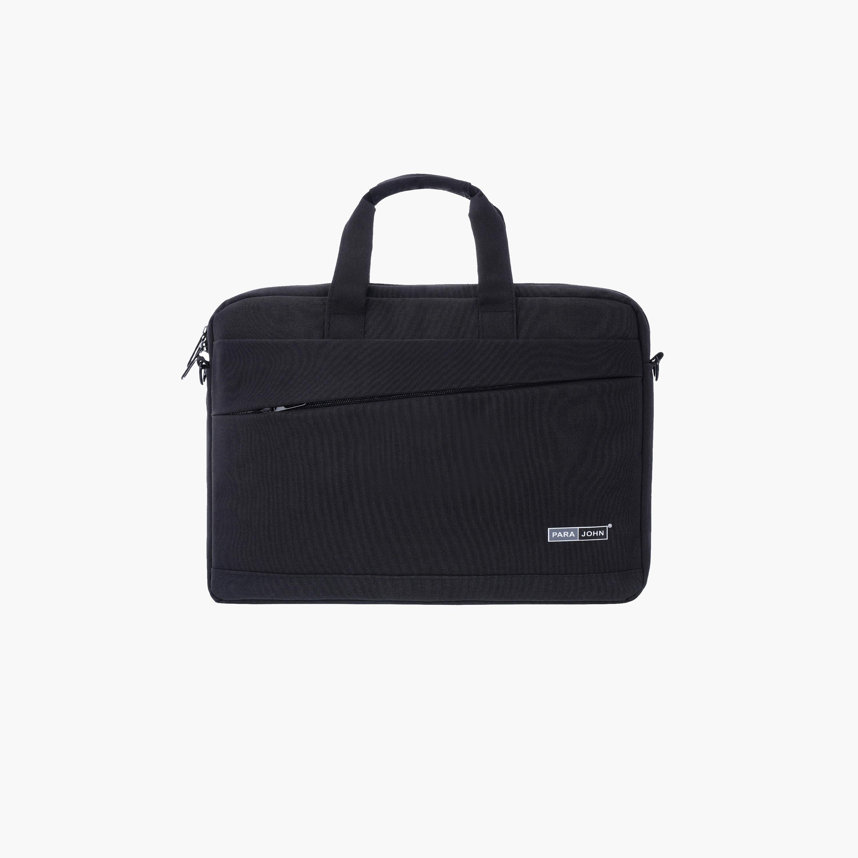 Para John Textured Double Handle Laptop Bag with Zipper Closure and Detachable Strap-men-bags-image-1