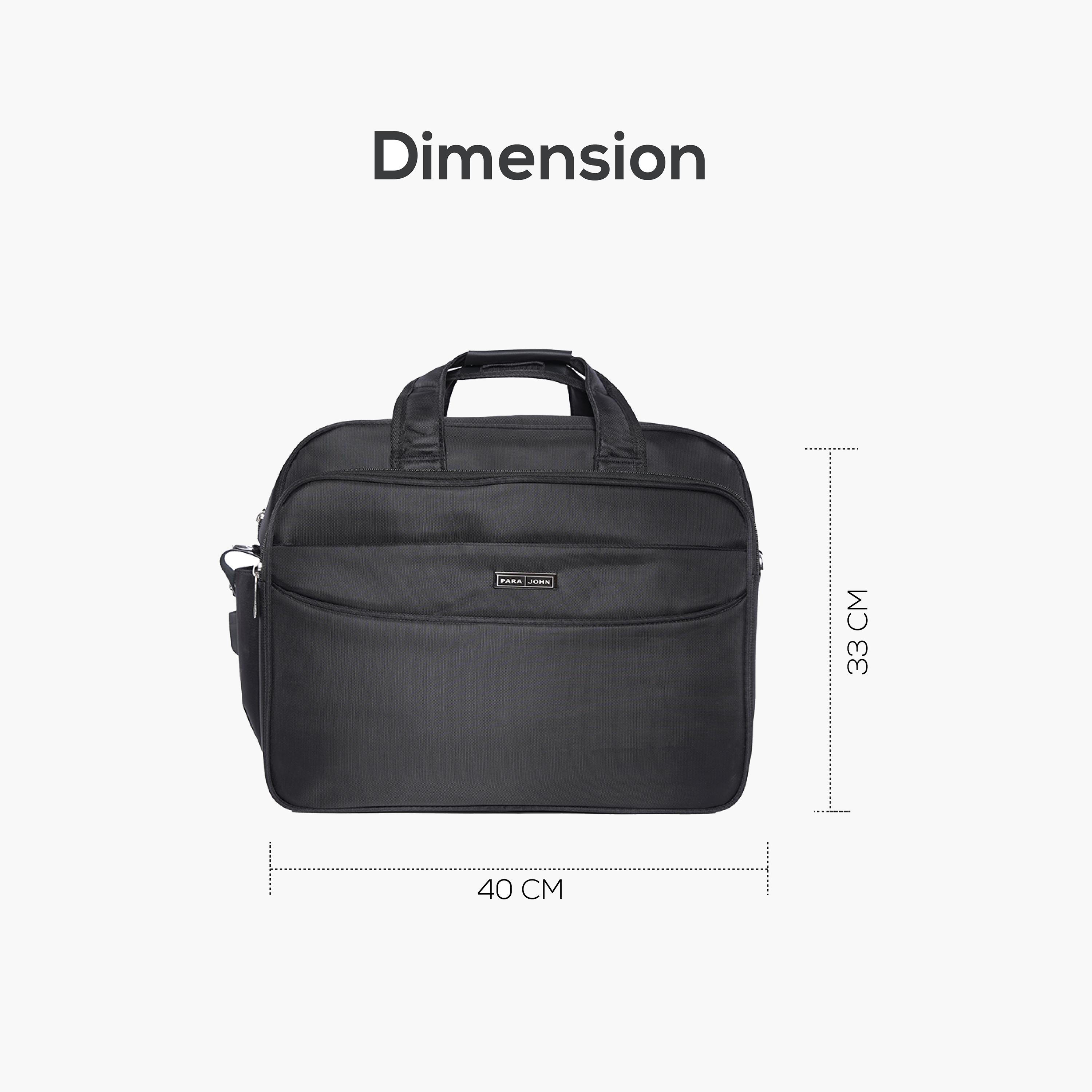 Para John Textured Double Handle Laptop Bag with Zipper Closure and Detachable Strap-men-bags-image-4