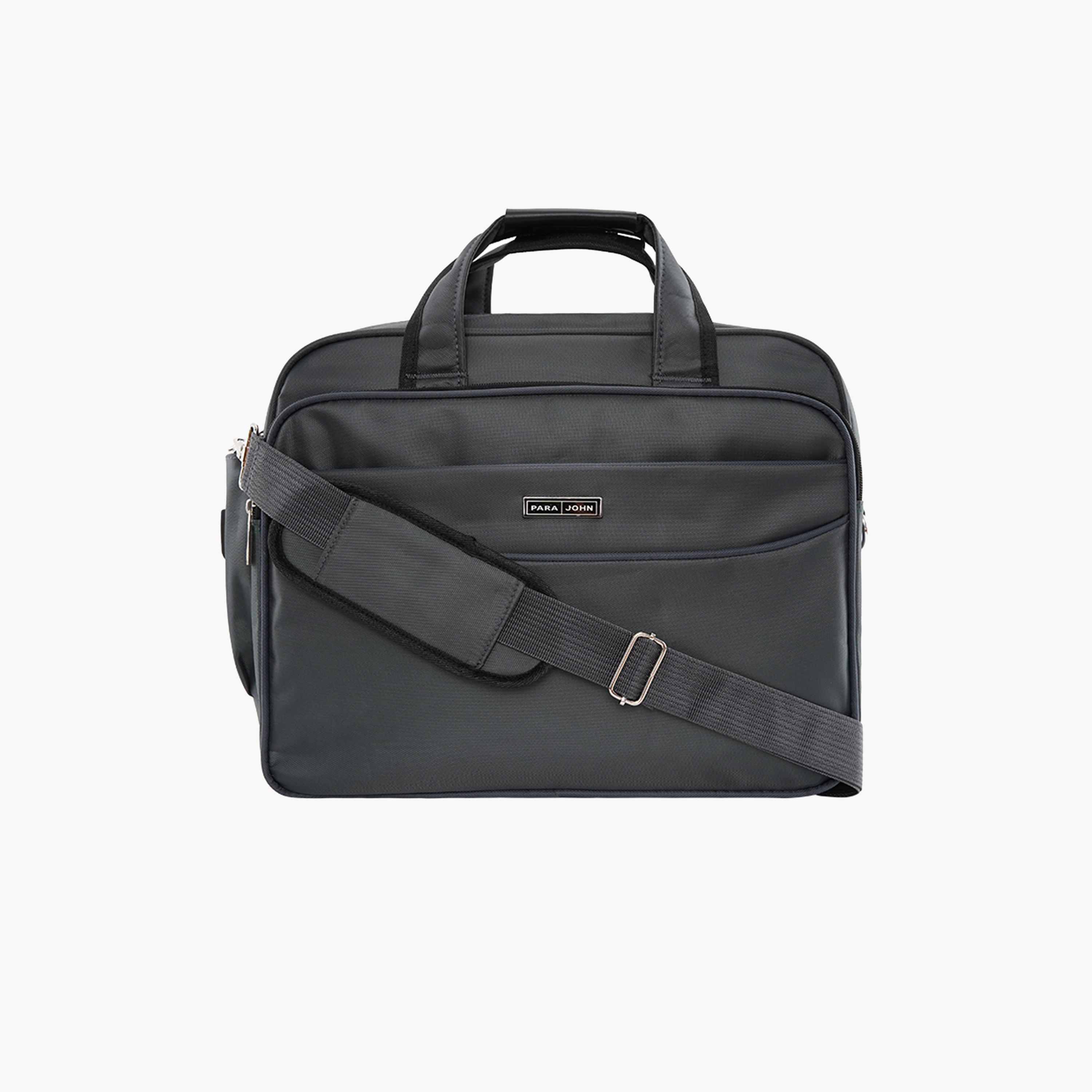 Para John Textured Double Handle Laptop Bag with Zipper Closure and Detachable Strap-men-bags-image-6