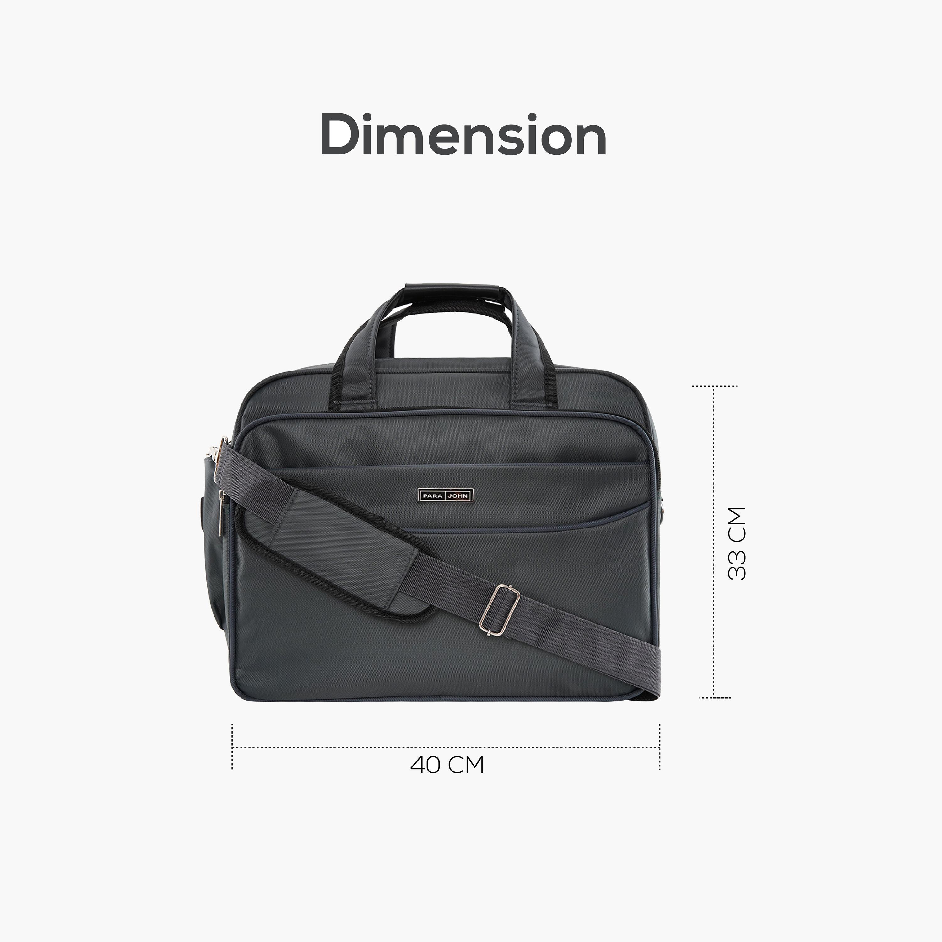 Para John Textured Double Handle Laptop Bag with Zipper Closure and Detachable Strap-men-bags-image-9