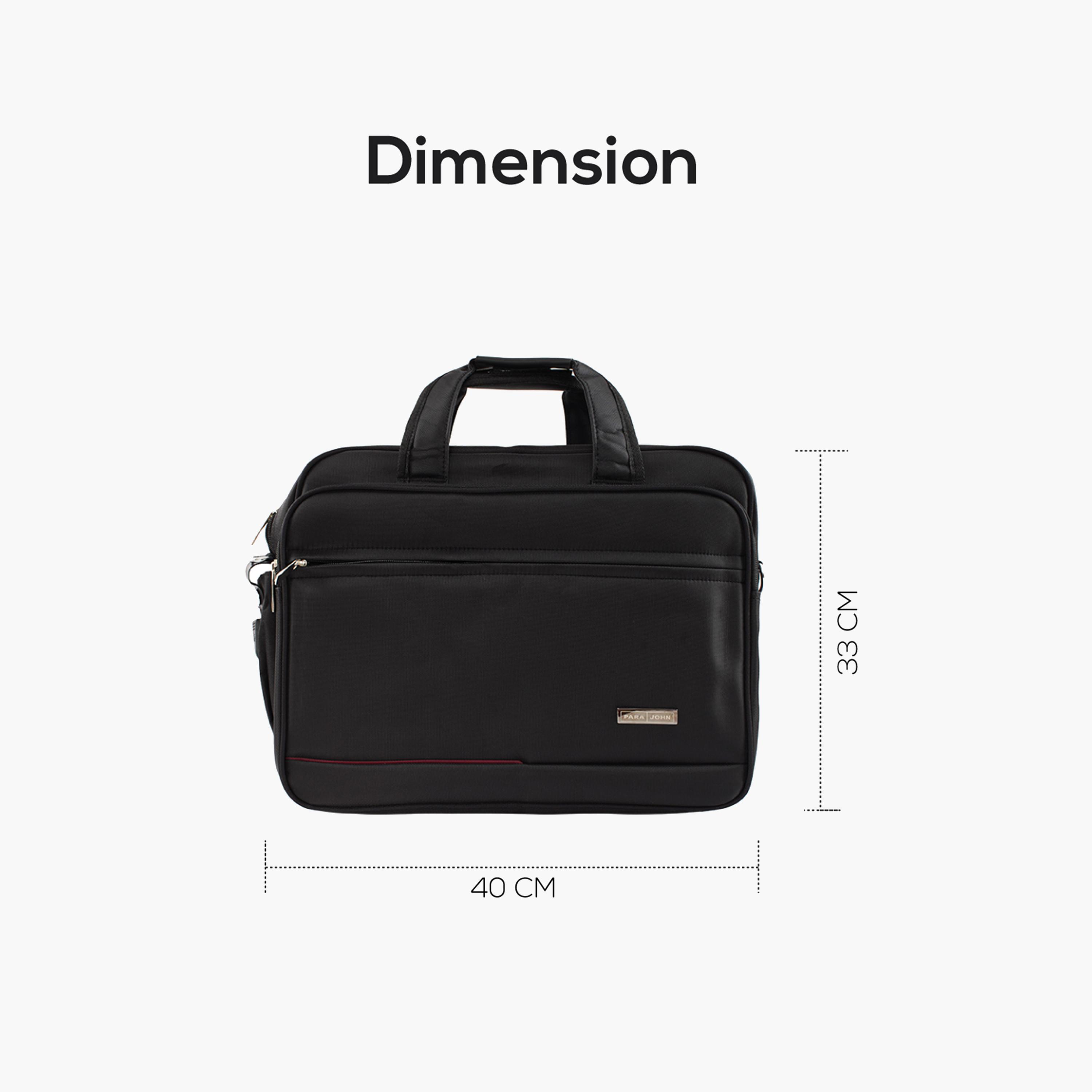 Para John Textured Double Handle Laptop Bag with Zipper Closure and Detachable Strap-men-bags-image-4