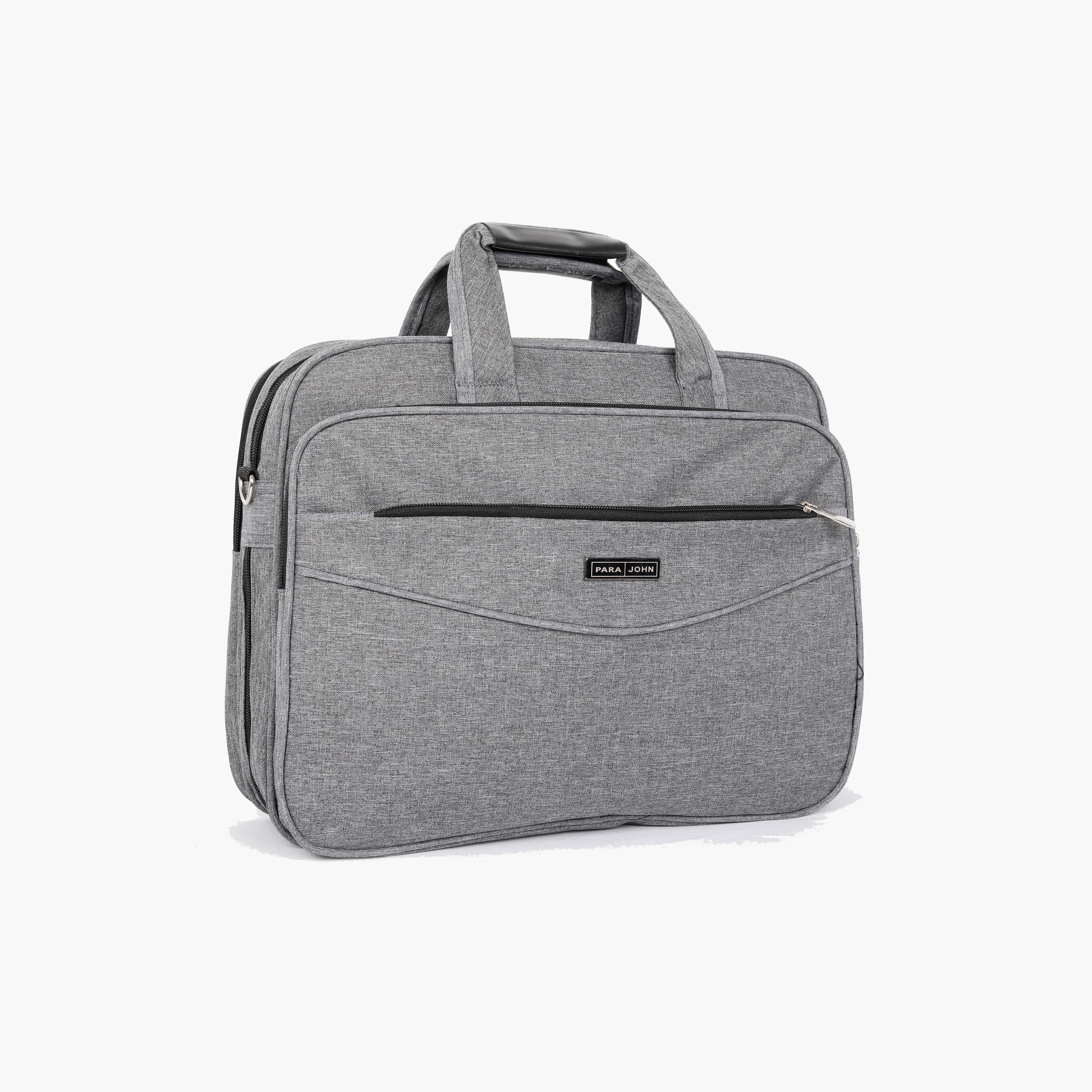 Para John Textured Double Handle Laptop Bag with Zipper Closure and Detachable Strap-men-bags-image-2