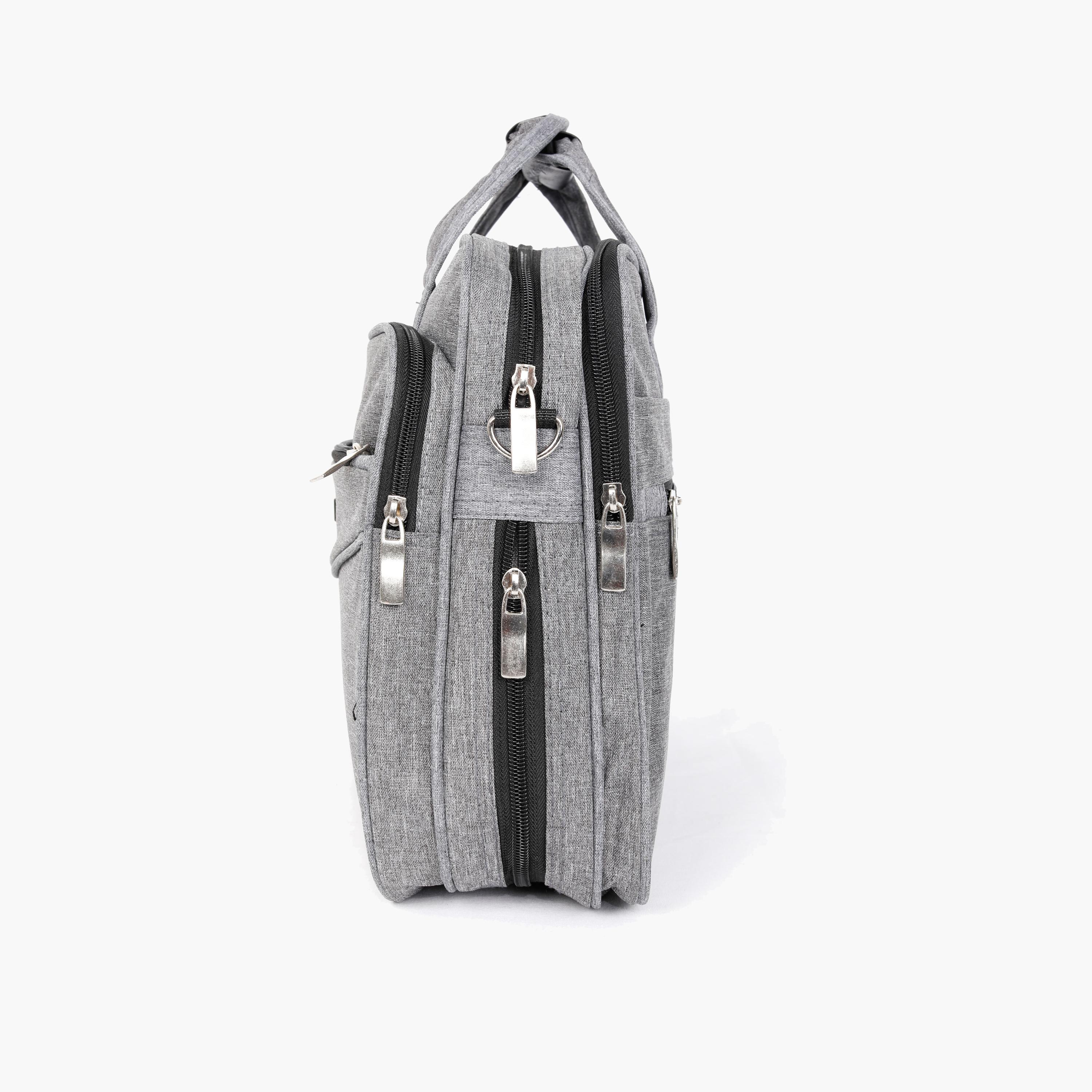 Para John Textured Double Handle Laptop Bag with Zipper Closure and Detachable Strap-men-bags-image-3