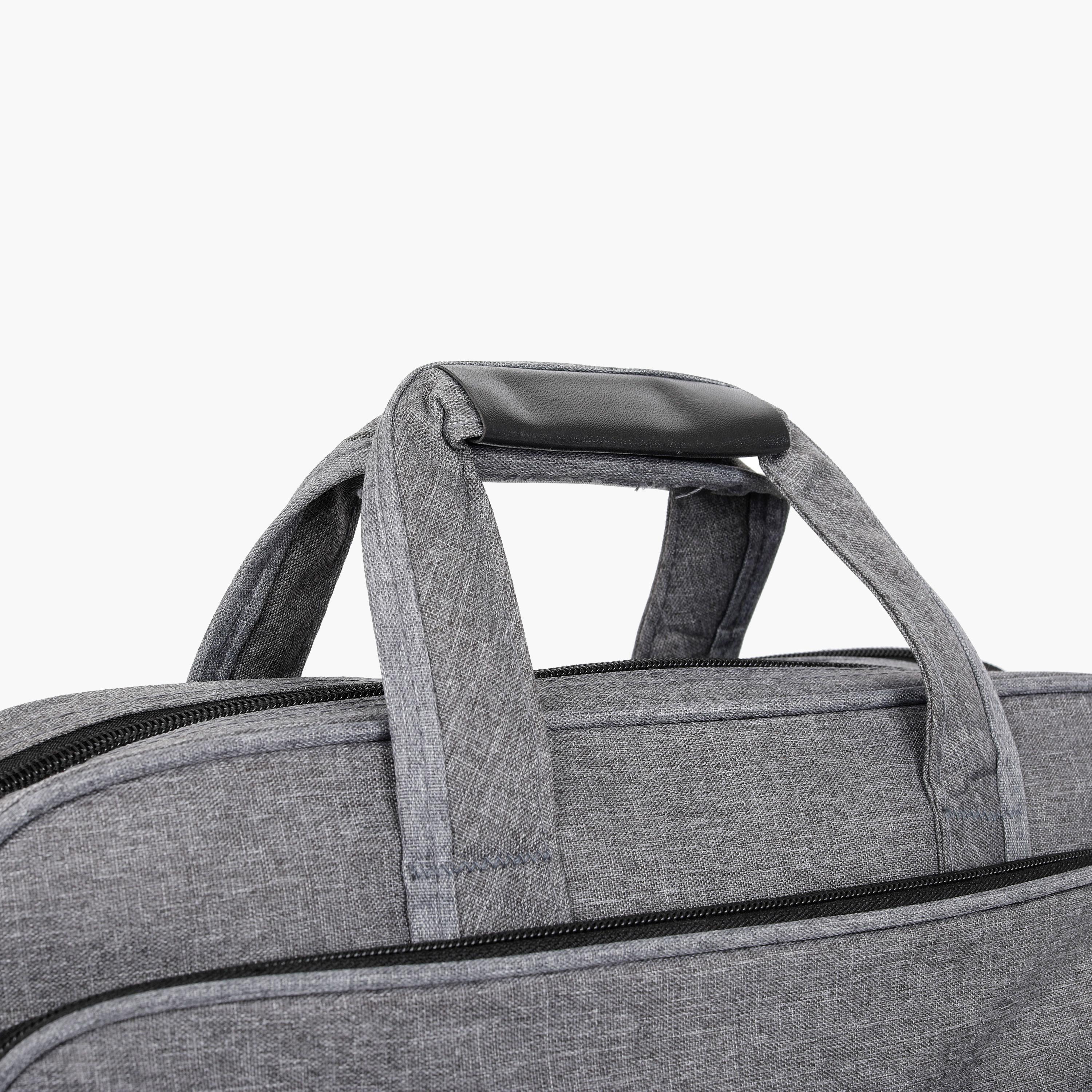 Para John Textured Double Handle Laptop Bag with Zipper Closure and Detachable Strap-men-bags-image-4