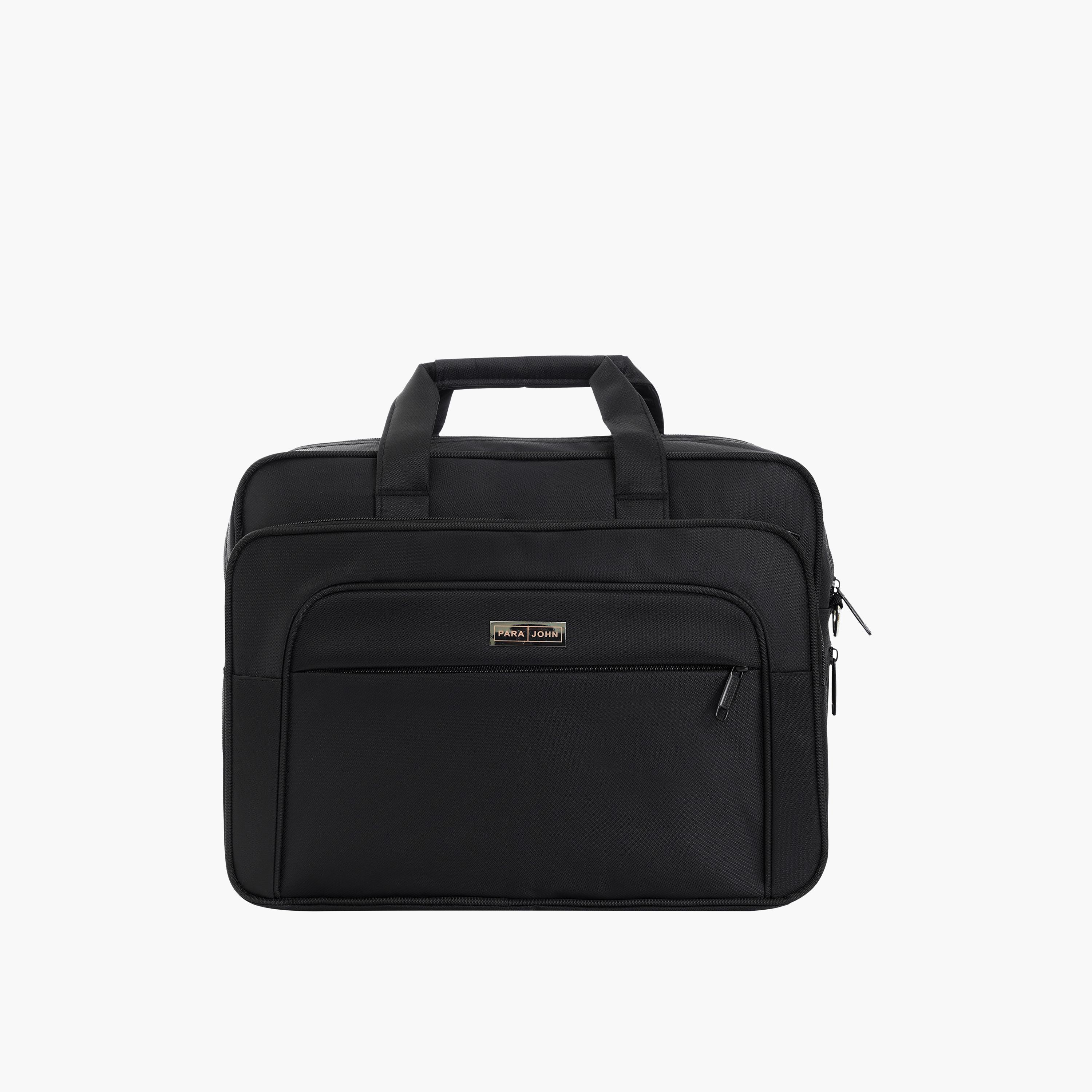 Para John Textured Double Handle Laptop Bag with Zipper Closure and Detachable Strap-men-bags-image-1