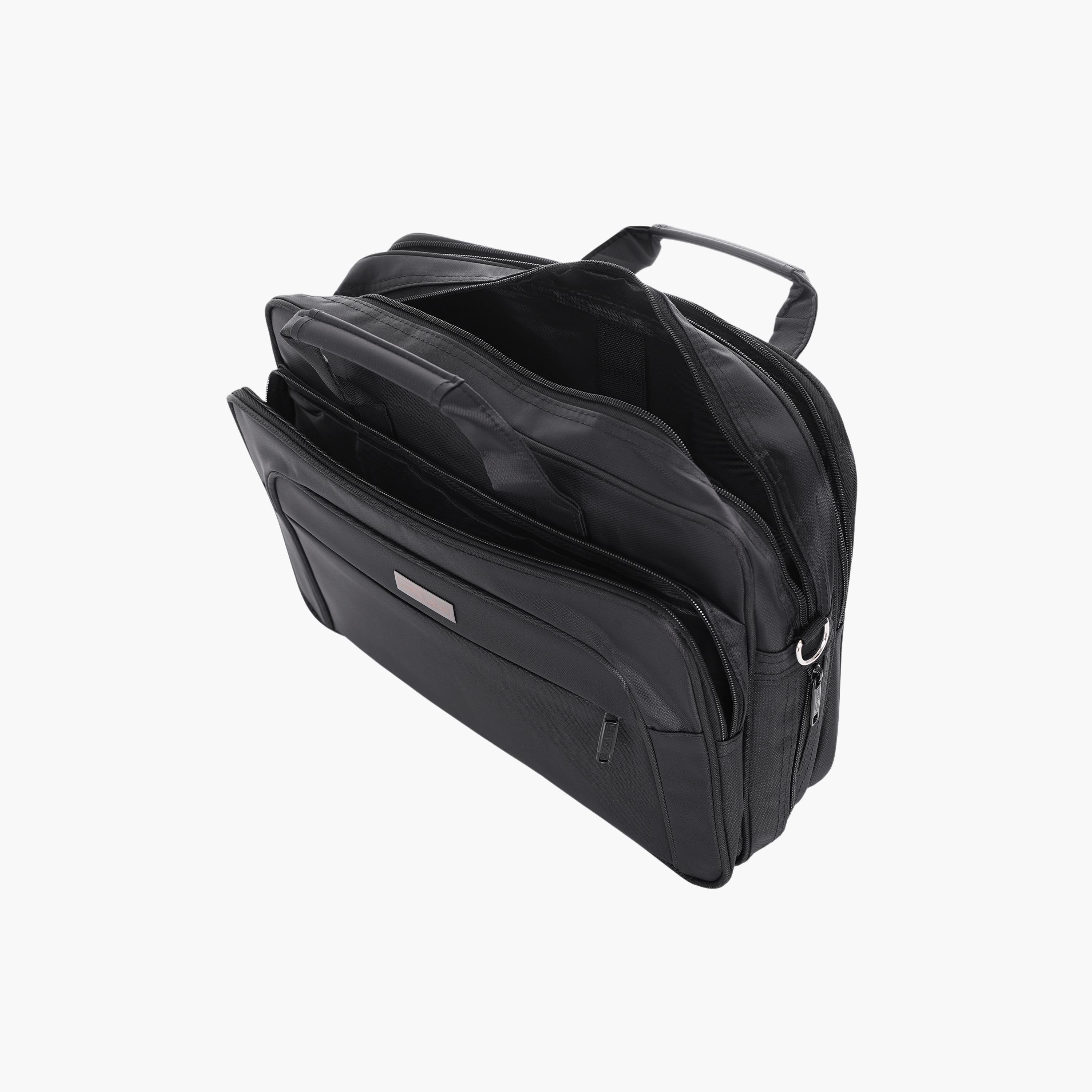 Para John Textured Double Handle Laptop Bag with Zipper Closure and Detachable Strap-men-bags-image-2