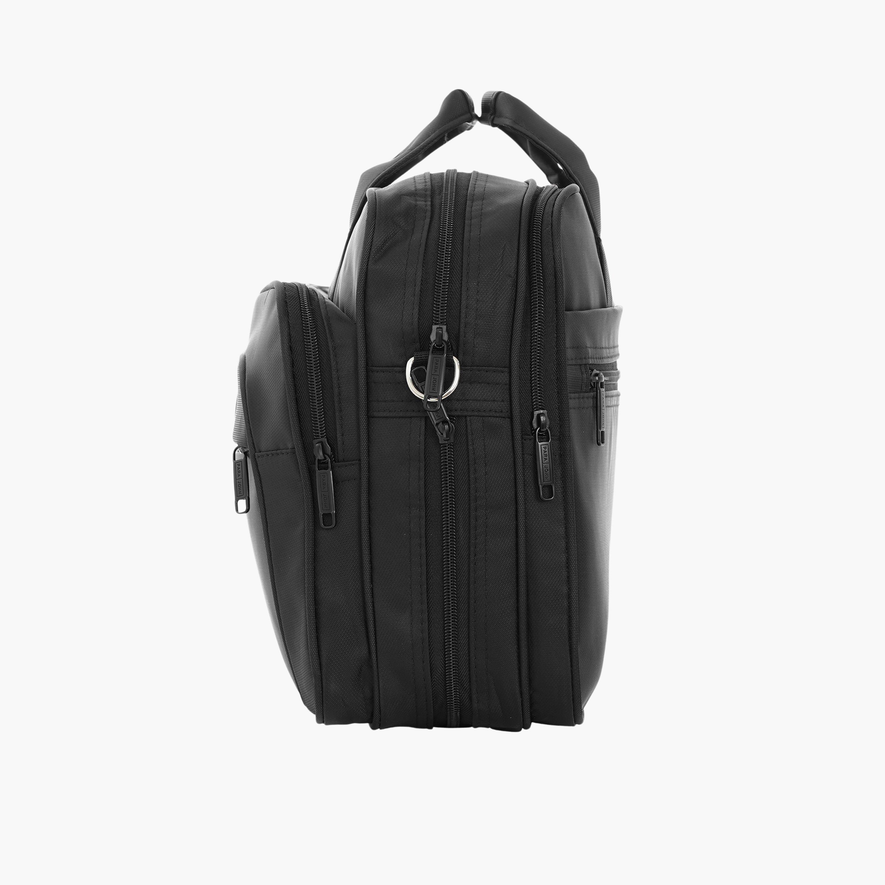 Para John Textured Double Handle Laptop Bag with Zipper Closure and Detachable Strap-men-bags-image-3