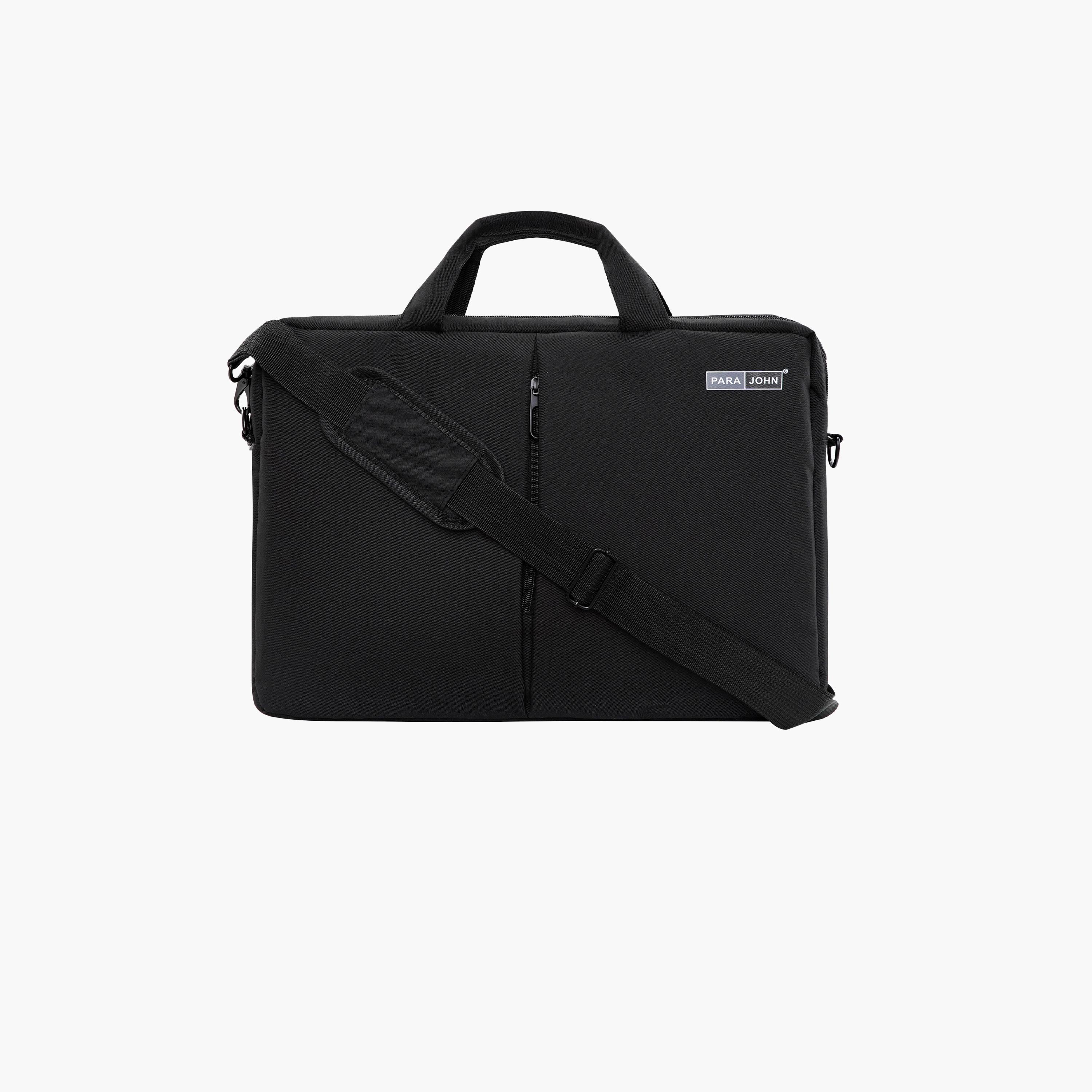 Para John Textured Double Handle Laptop Bag with Zipper Closure and Detachable Strap-men-bags-image-2