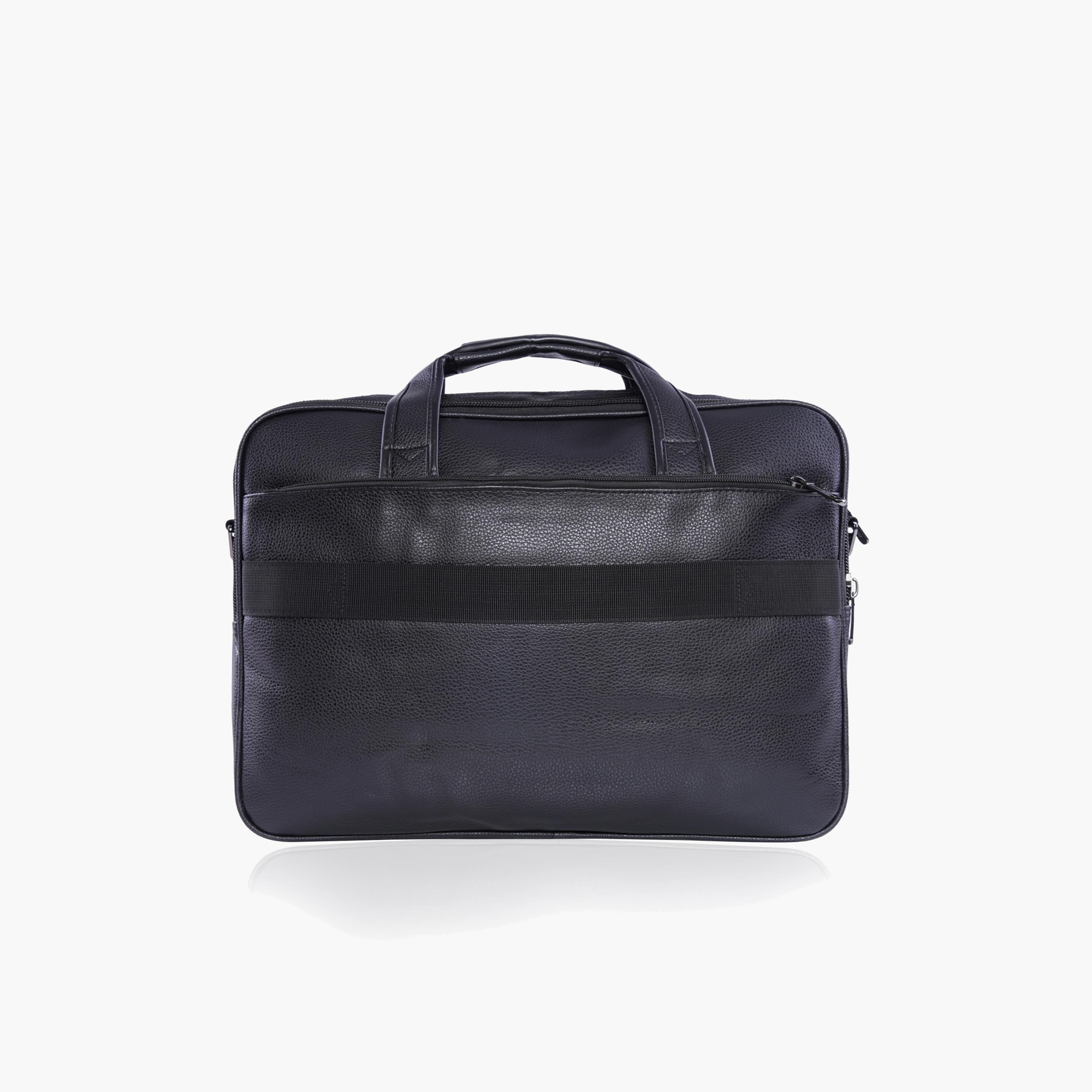 Para John Textured Double Handle Laptop Bag with Zipper Closure and Detachable Strap-men-bags-image-5