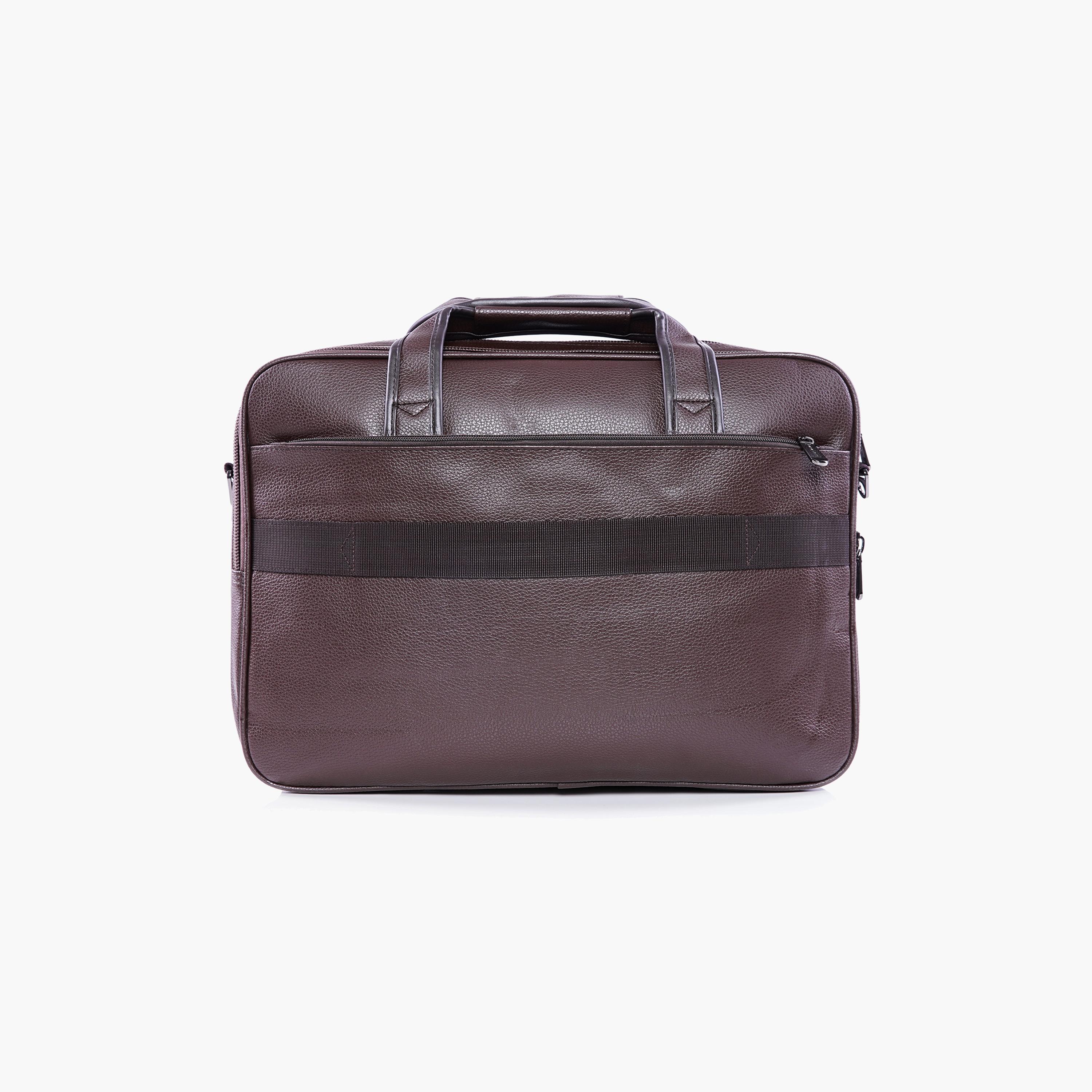 Para John Textured Double Handle Laptop Bag with Zipper Closure and Detachable Strap-men-bags-image-5