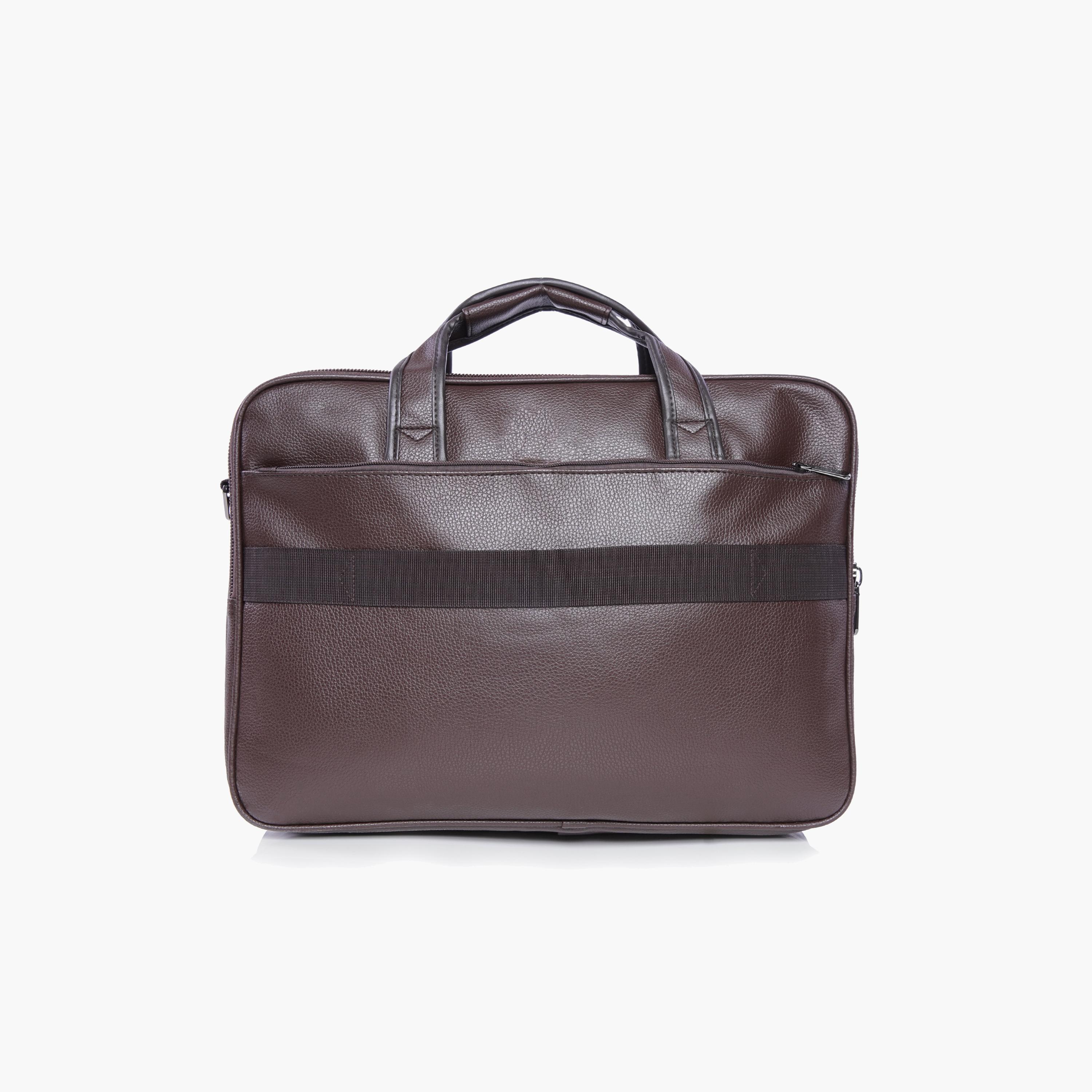 Para John Textured Double Handle Laptop Bag with Zipper Closure and Detachable Strap-men-bags-image-5