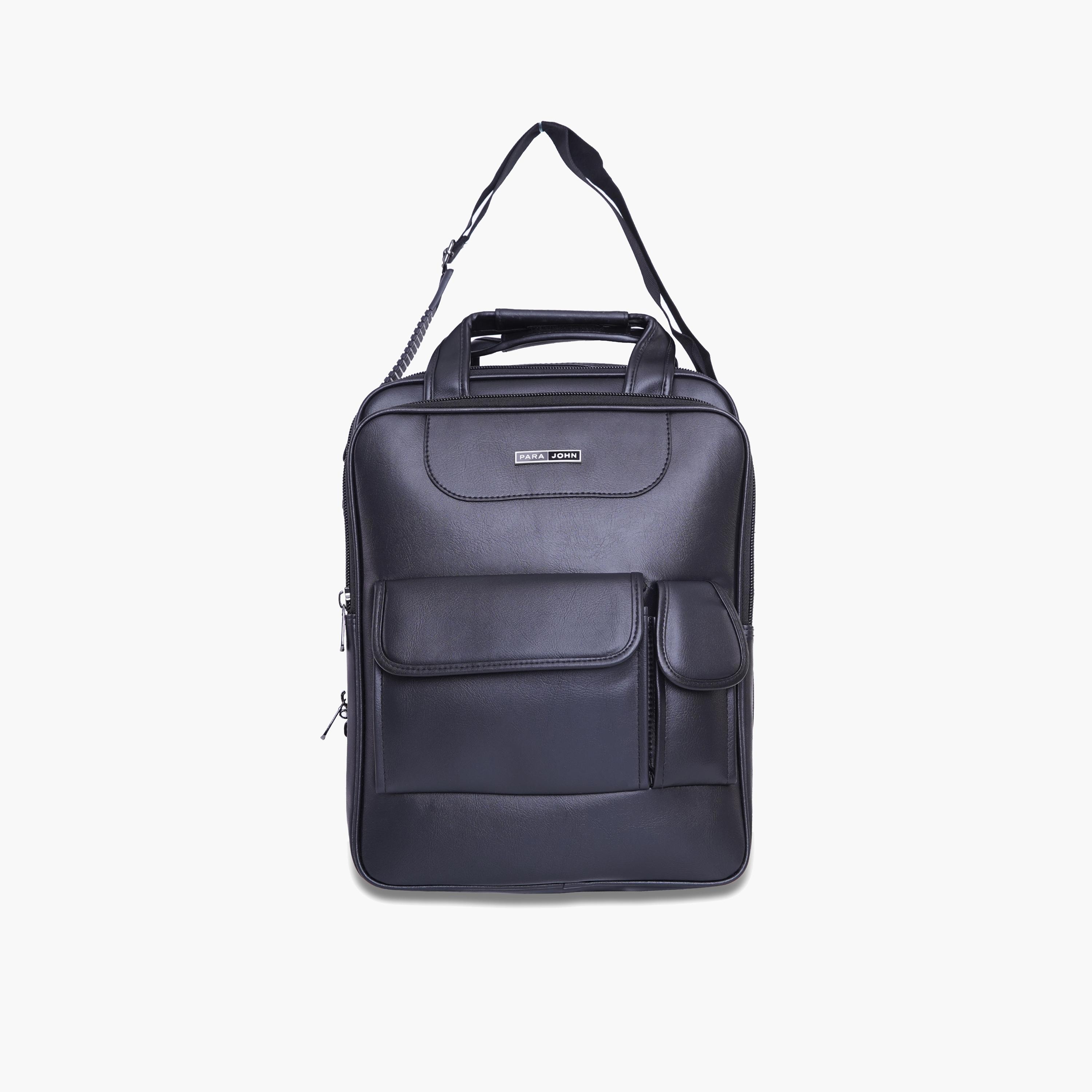 Para John Textured Double Handle Laptop Bag with Zipper Closure and Detachable Strap-men-bags-image-5