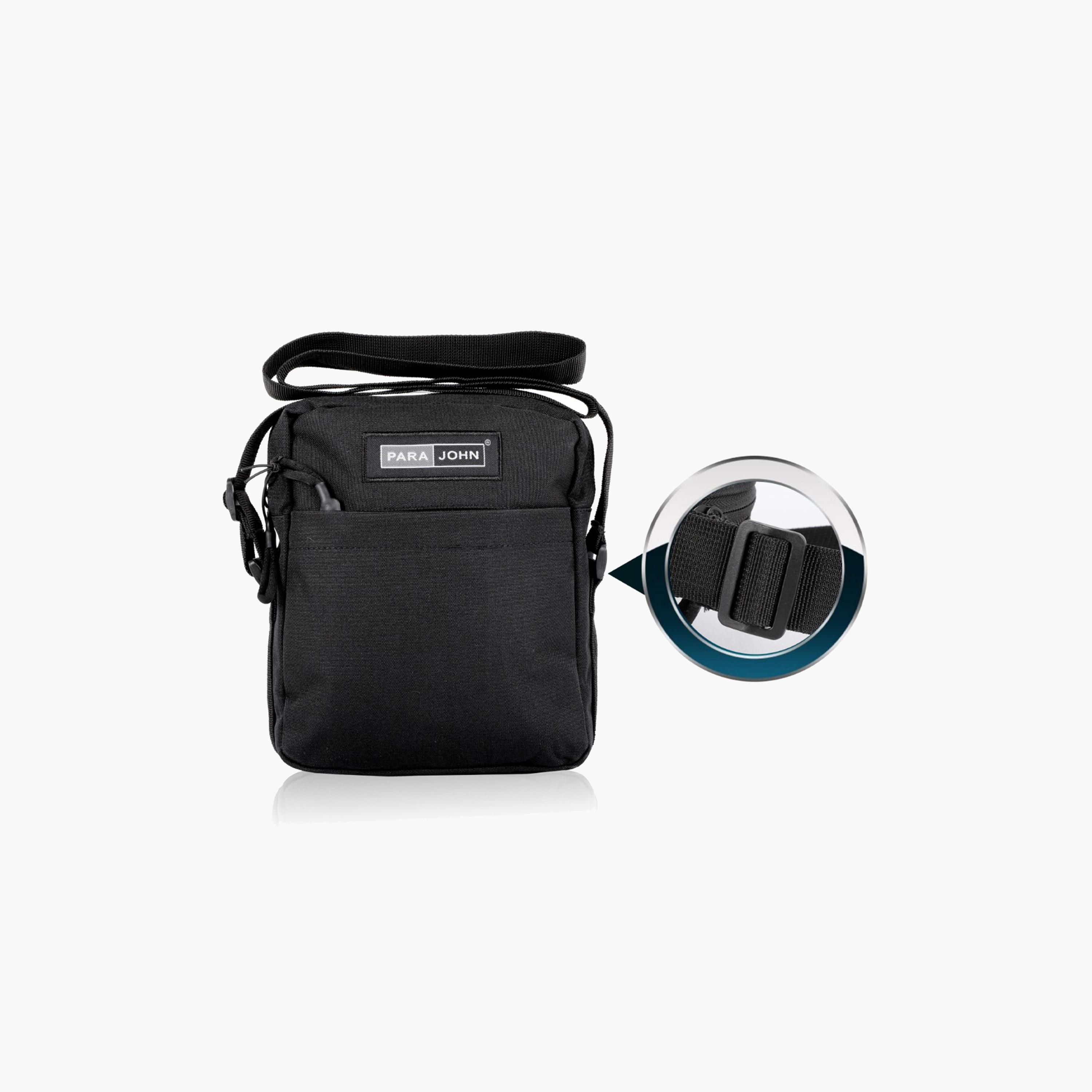 Para John Textured Crossbody Bag with Zipper Closure Adjustable Strap-men-bags-image-2